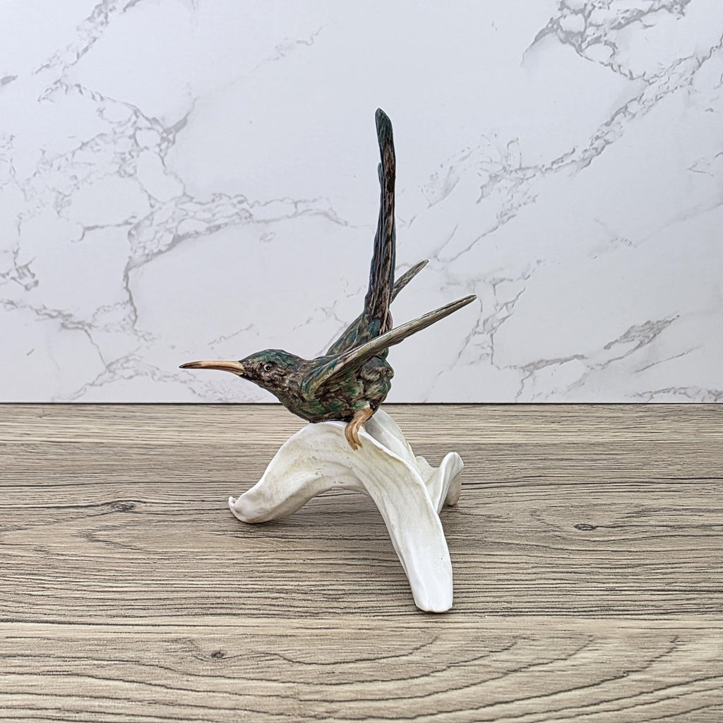 Goebel CV109 Bird Figurine on Porcelain Branch | Vintage W Germany Sculpture Collectible Display Decor
