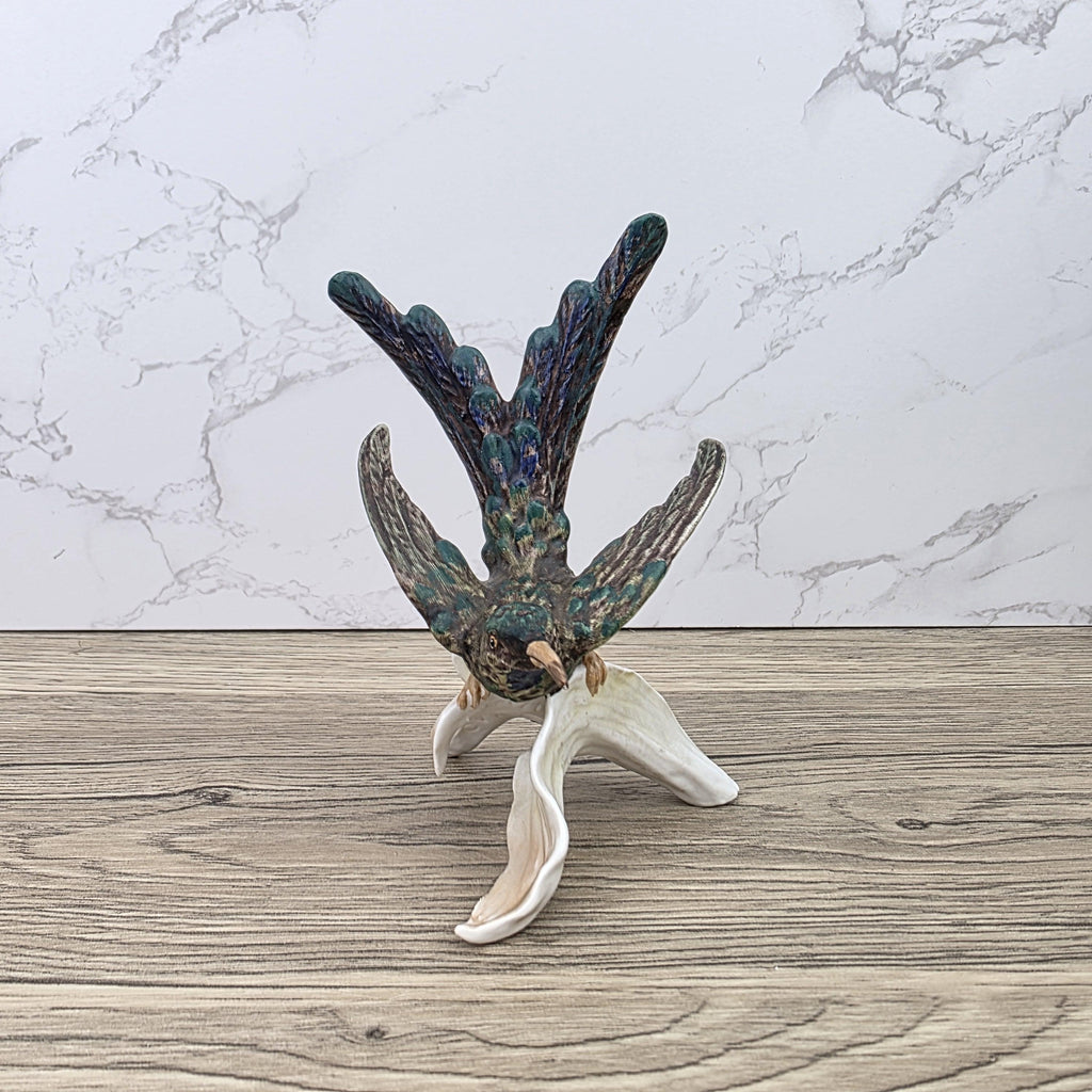 Goebel CV109 Bird Figurine on Porcelain Branch | Vintage W Germany Sculpture Collectible Display Decor