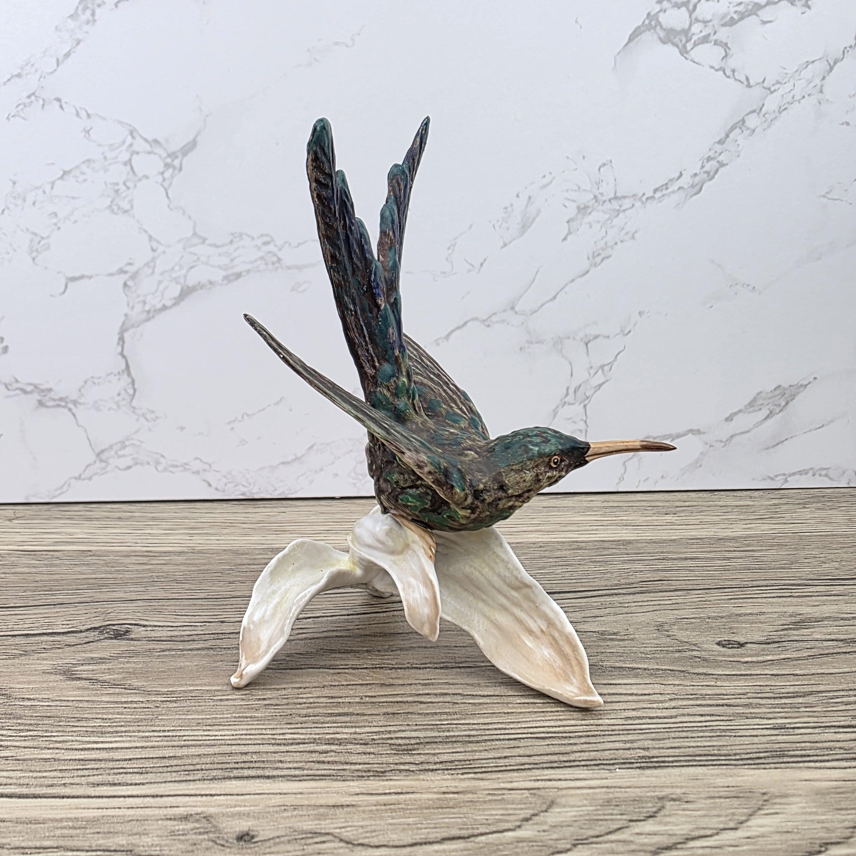 Goebel CV109 Bird Figurine on Porcelain Branch | Vintage W Germany Sculpture Collectible Display Decor
