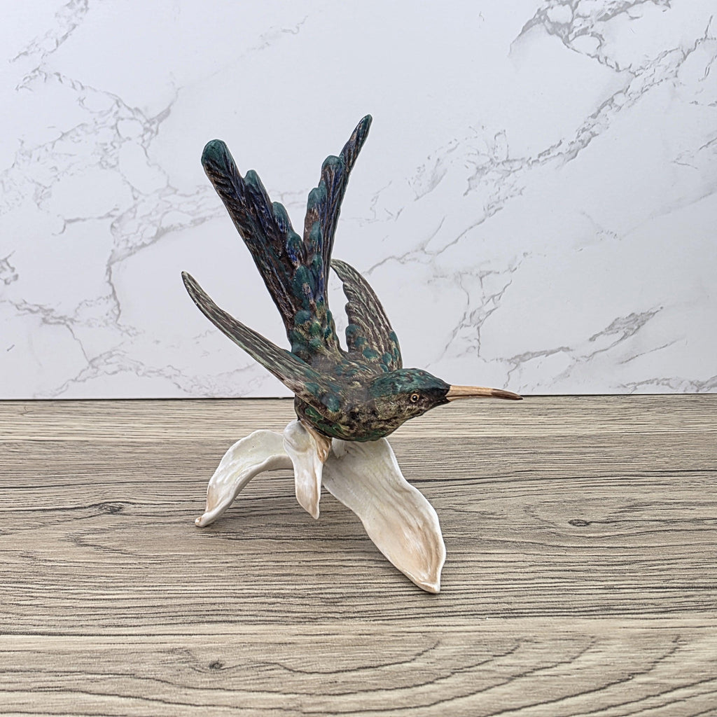 Goebel CV109 Bird Figurine on Porcelain Branch | Vintage W Germany Sculpture Collectible Display Decor
