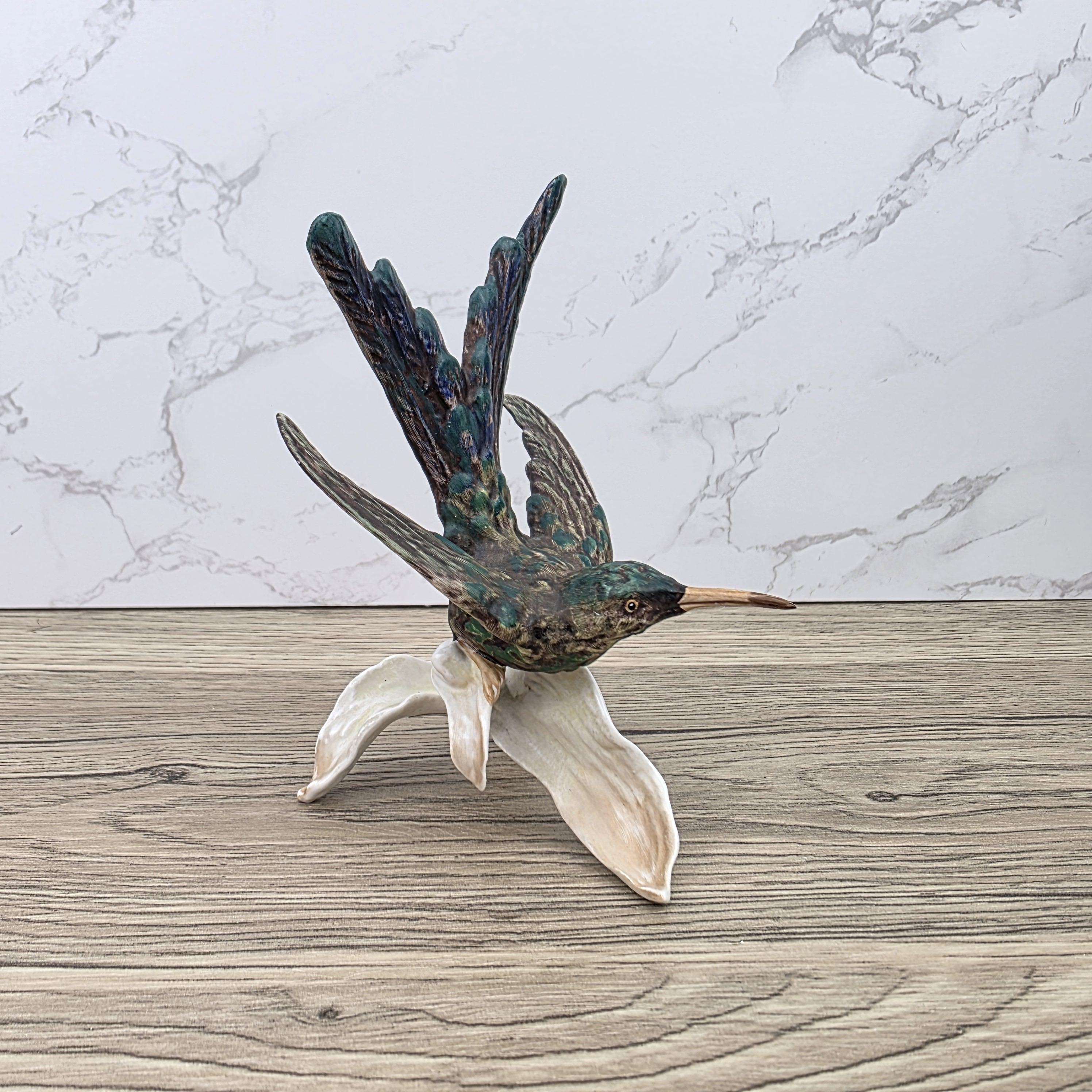 Goebel CV109 Bird Figurine on Porcelain Branch | Vintage W Germany Sculpture Collectible Display Decor