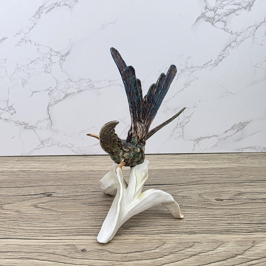 Goebel CV109 Bird Figurine on Porcelain Branch | Vintage W Germany Sculpture Collectible Display Decor