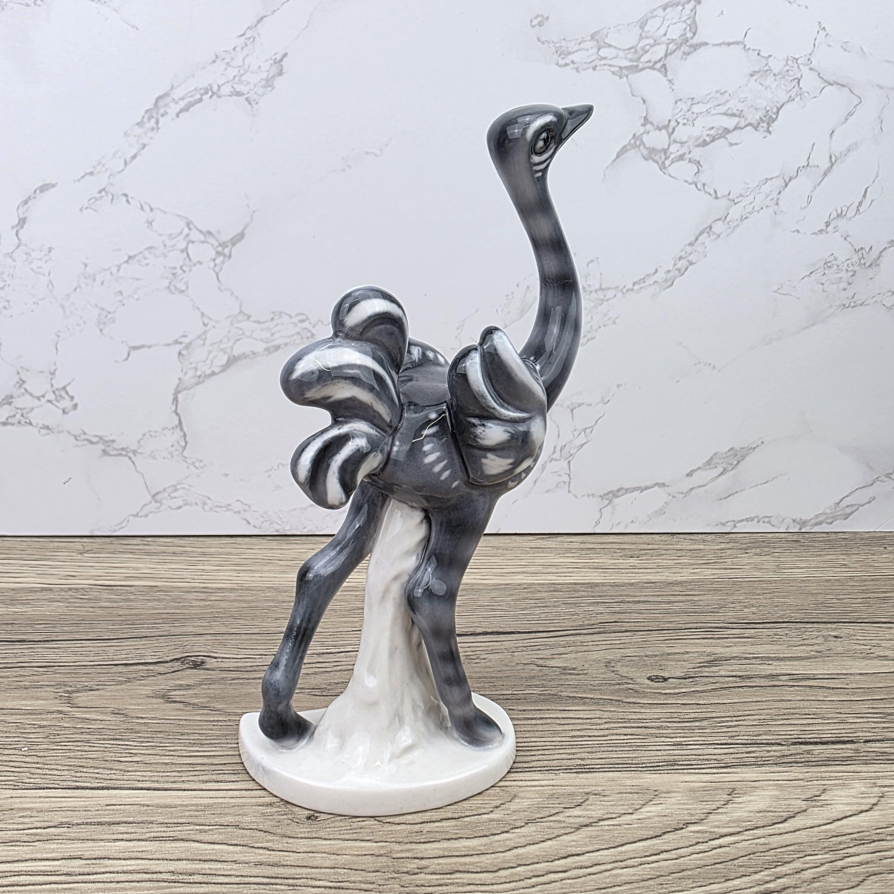 Goebel Ostrich Bird Figurine KT188 West Germany | 1973 Sculpted Ceramic Decor Piece Vintage Display