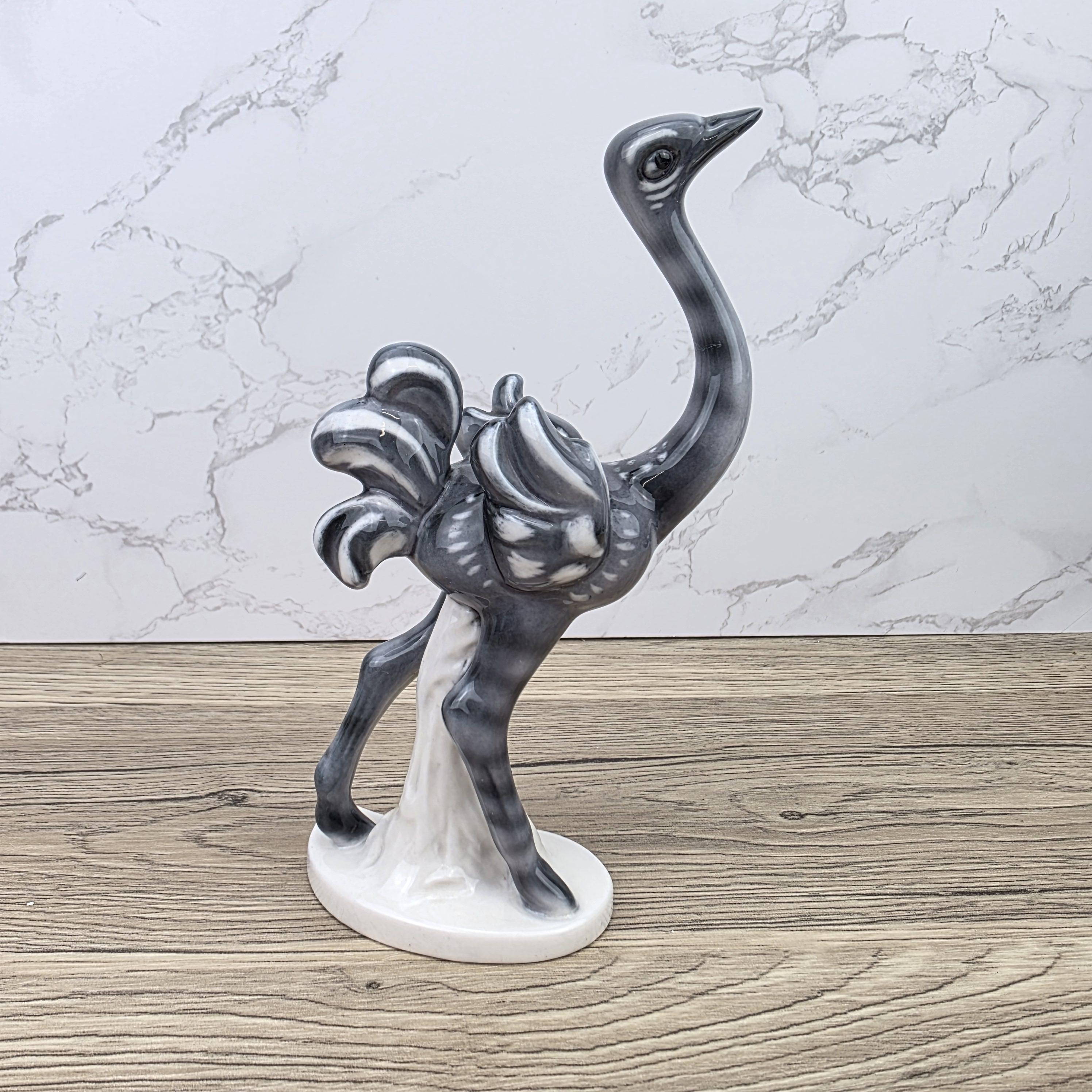 Goebel Ostrich Bird Figurine KT188 West Germany | 1973 Sculpted Ceramic Decor Piece Vintage Display