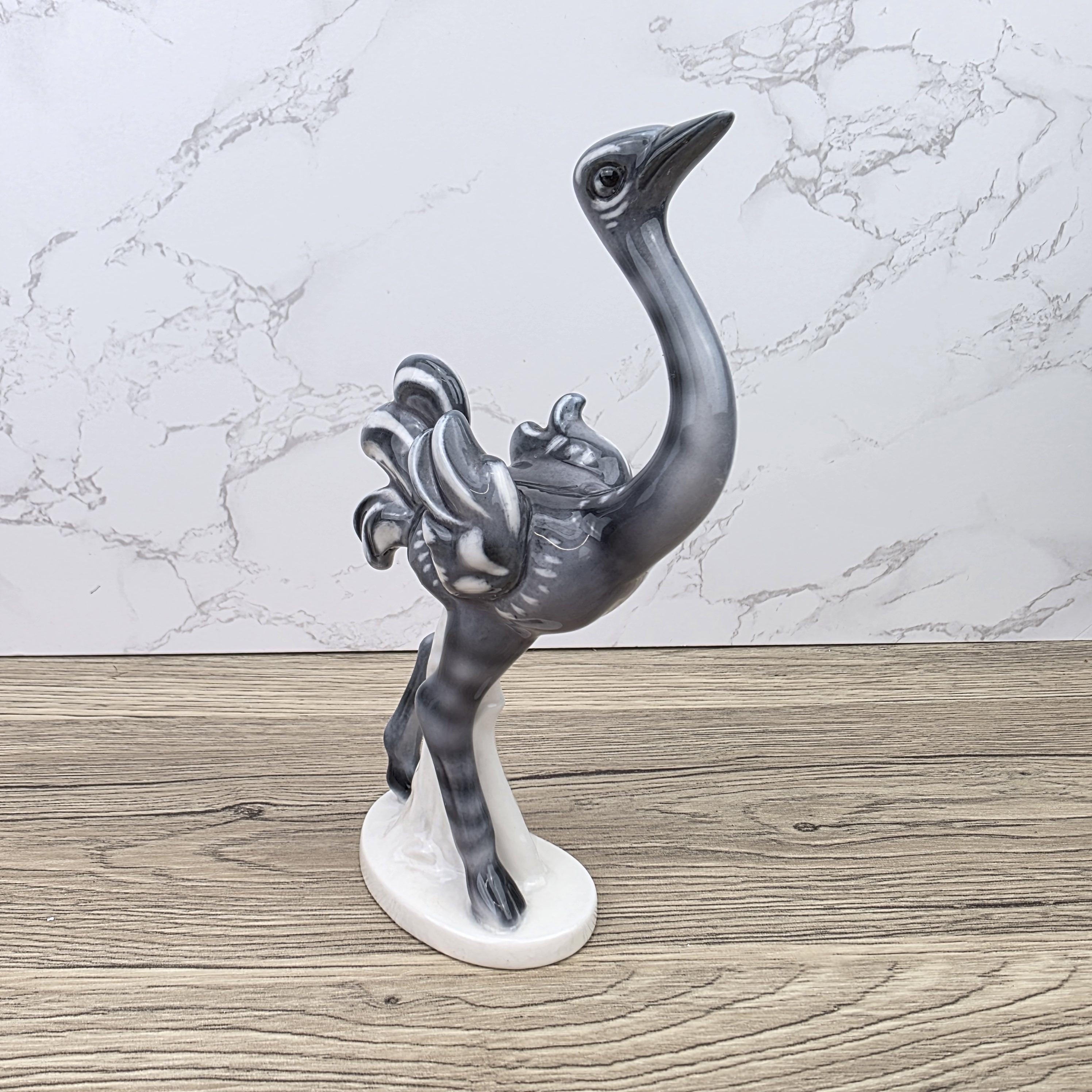 Goebel Ostrich Bird Figurine KT188 West Germany | 1973 Sculpted Ceramic Decor Piece Vintage Display