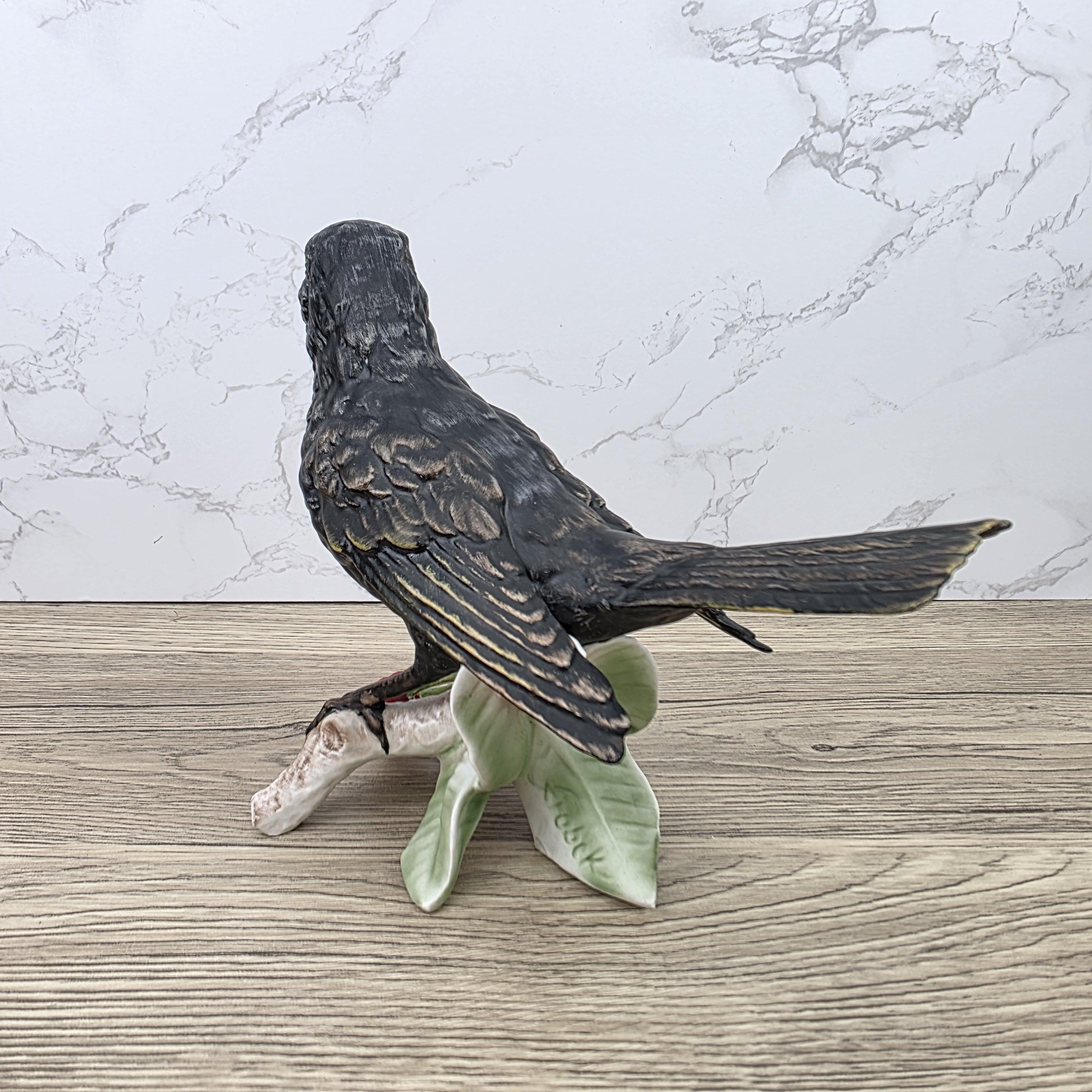 Hummel Goebel Blackbird Figurine Vintage West Germany Porcelain Songbird Collectible Sculpture