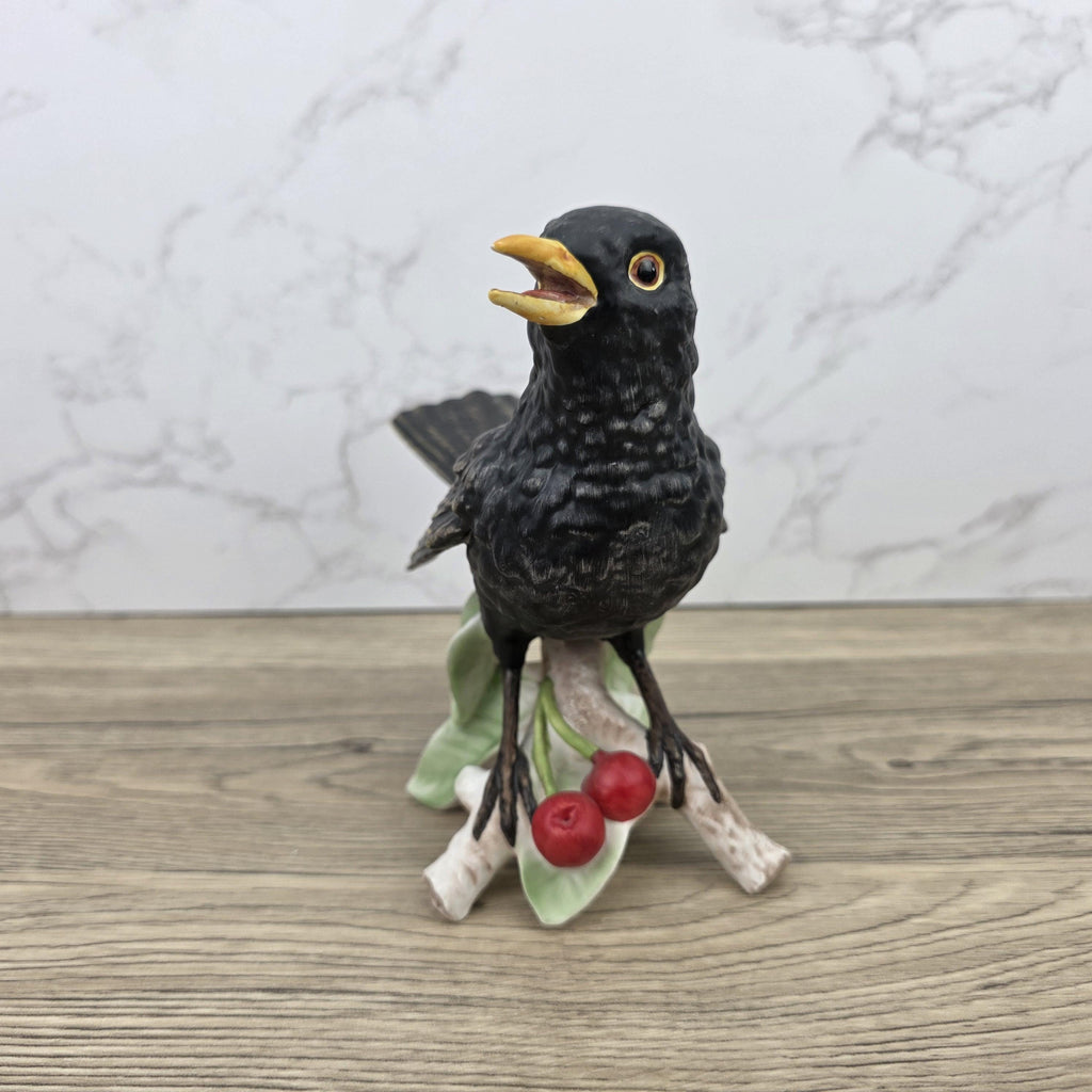 Hummel Goebel Blackbird Figurine Vintage West Germany Porcelain Songbird Collectible Sculpture