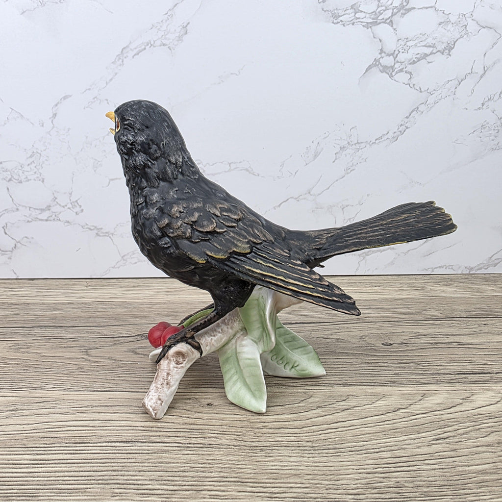 Hummel Goebel Blackbird Figurine Vintage West Germany Porcelain Songbird Collectible Sculpture