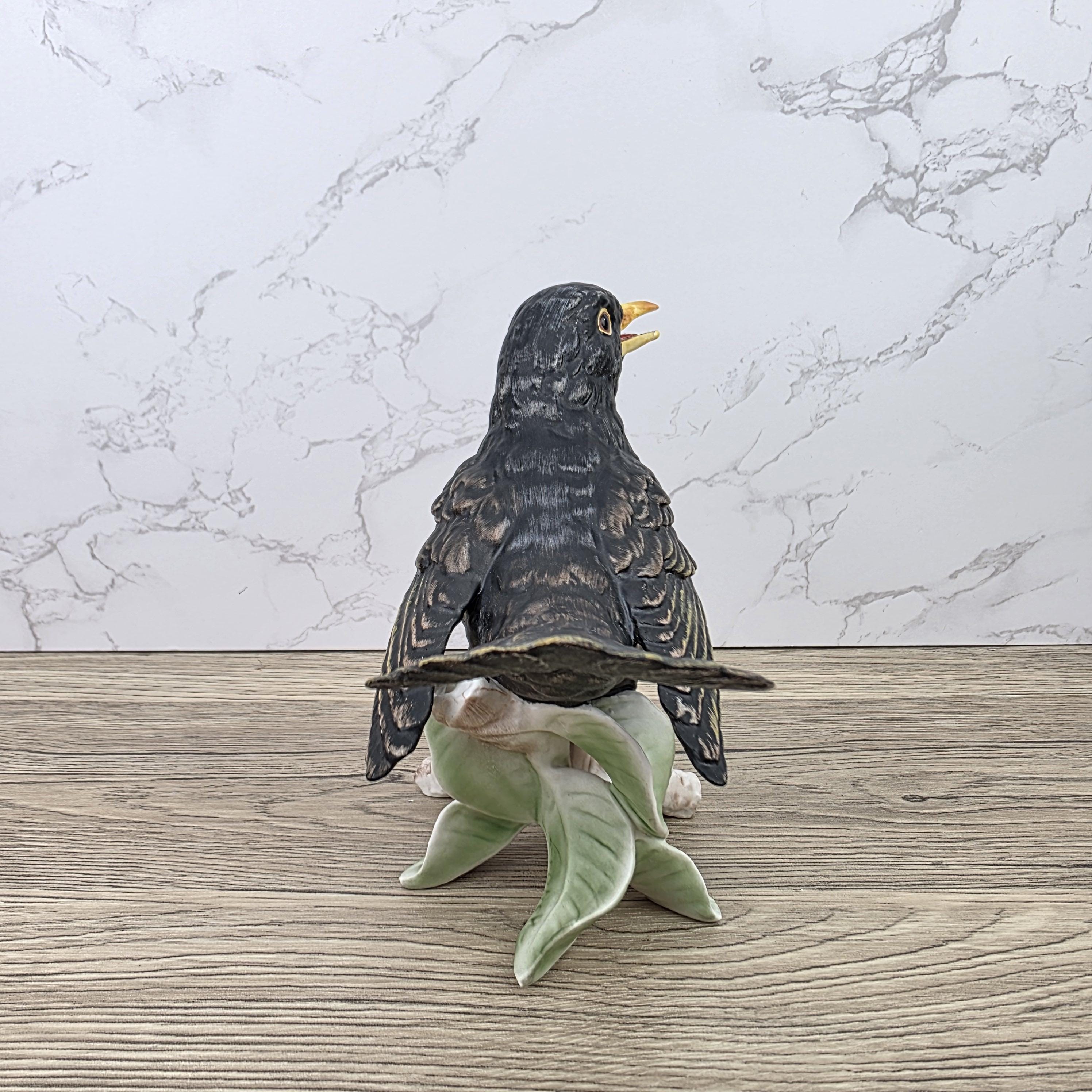 Hummel Goebel Blackbird Figurine Vintage West Germany Porcelain Songbird Collectible Sculpture