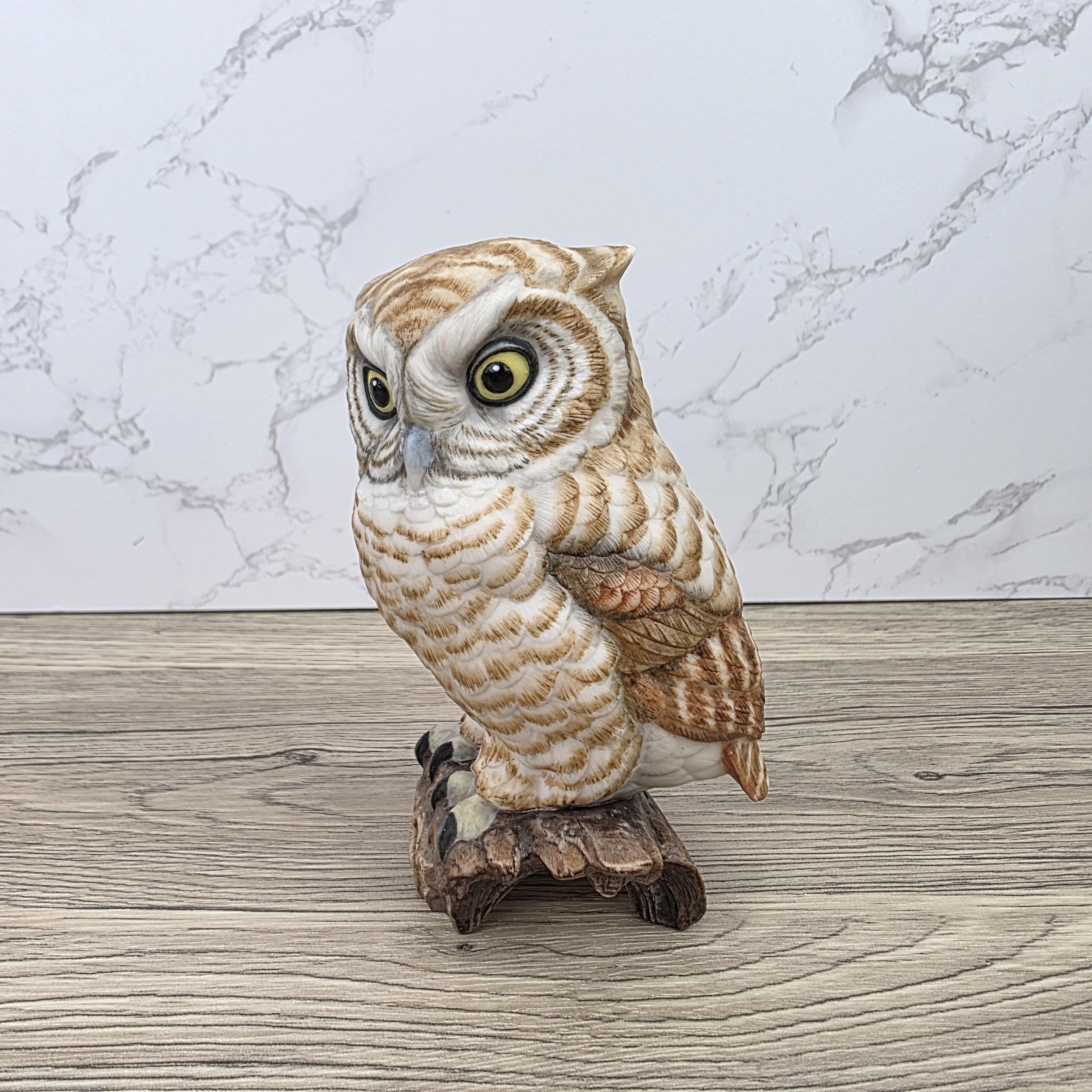 Vintage Goebel Owl Figurine USA Porcelain Wildlife Collectible Hand Painted 1960s Marked Decor