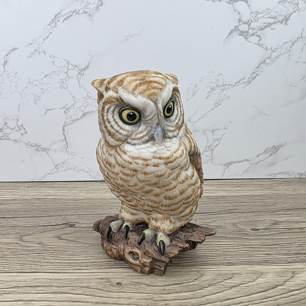 Vintage Goebel Owl Figurine USA Porcelain Wildlife Collectible Hand Painted 1960s Marked Decor