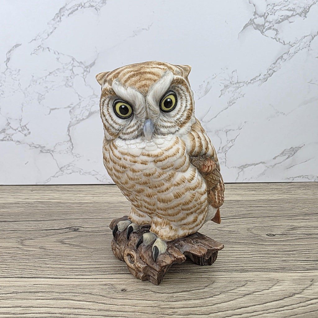 Vintage Goebel Owl Figurine USA Porcelain Wildlife Collectible Hand Painted 1960s Marked Decor