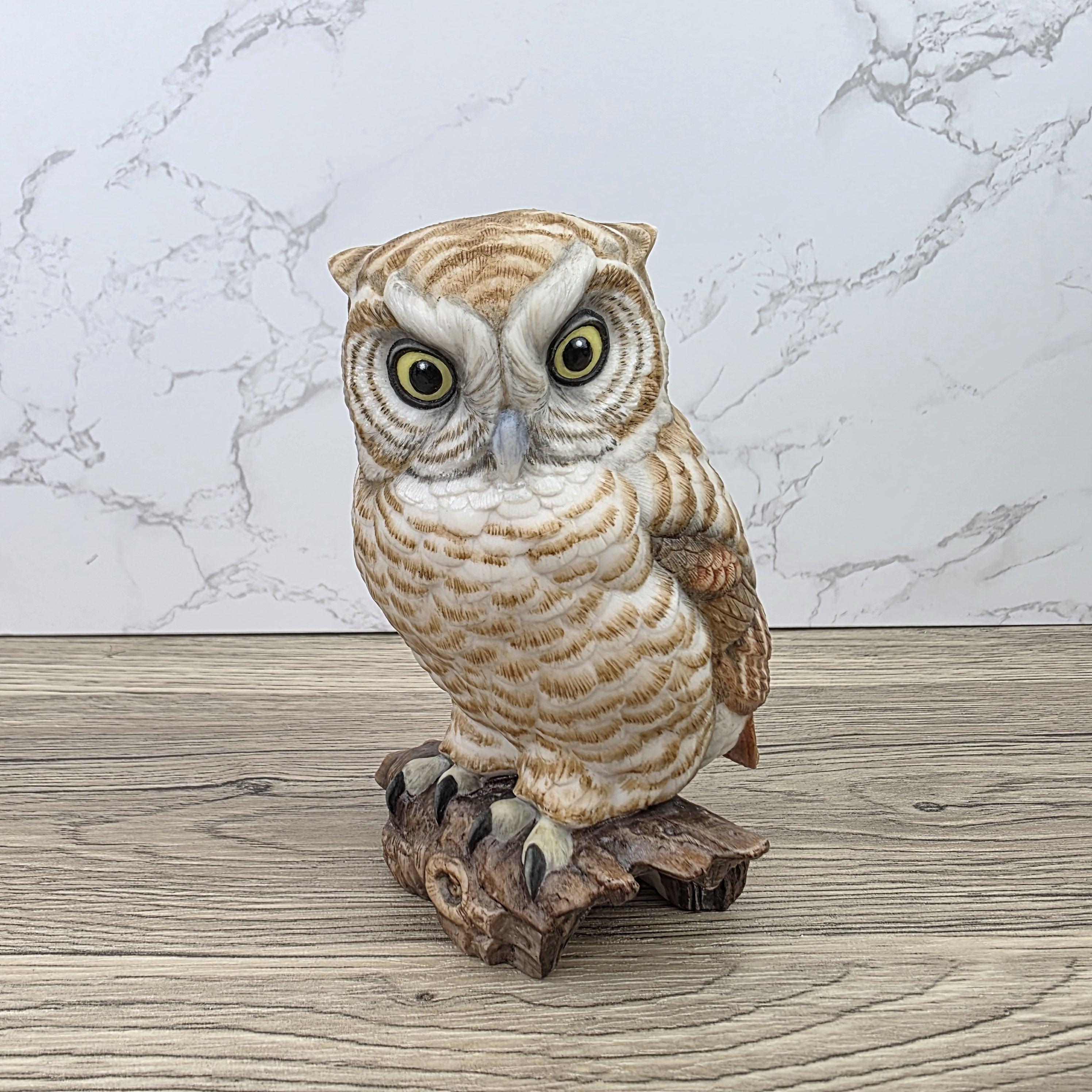 Vintage Goebel Owl Figurine USA Porcelain Wildlife Collectible Hand Painted 1960s Marked Decor