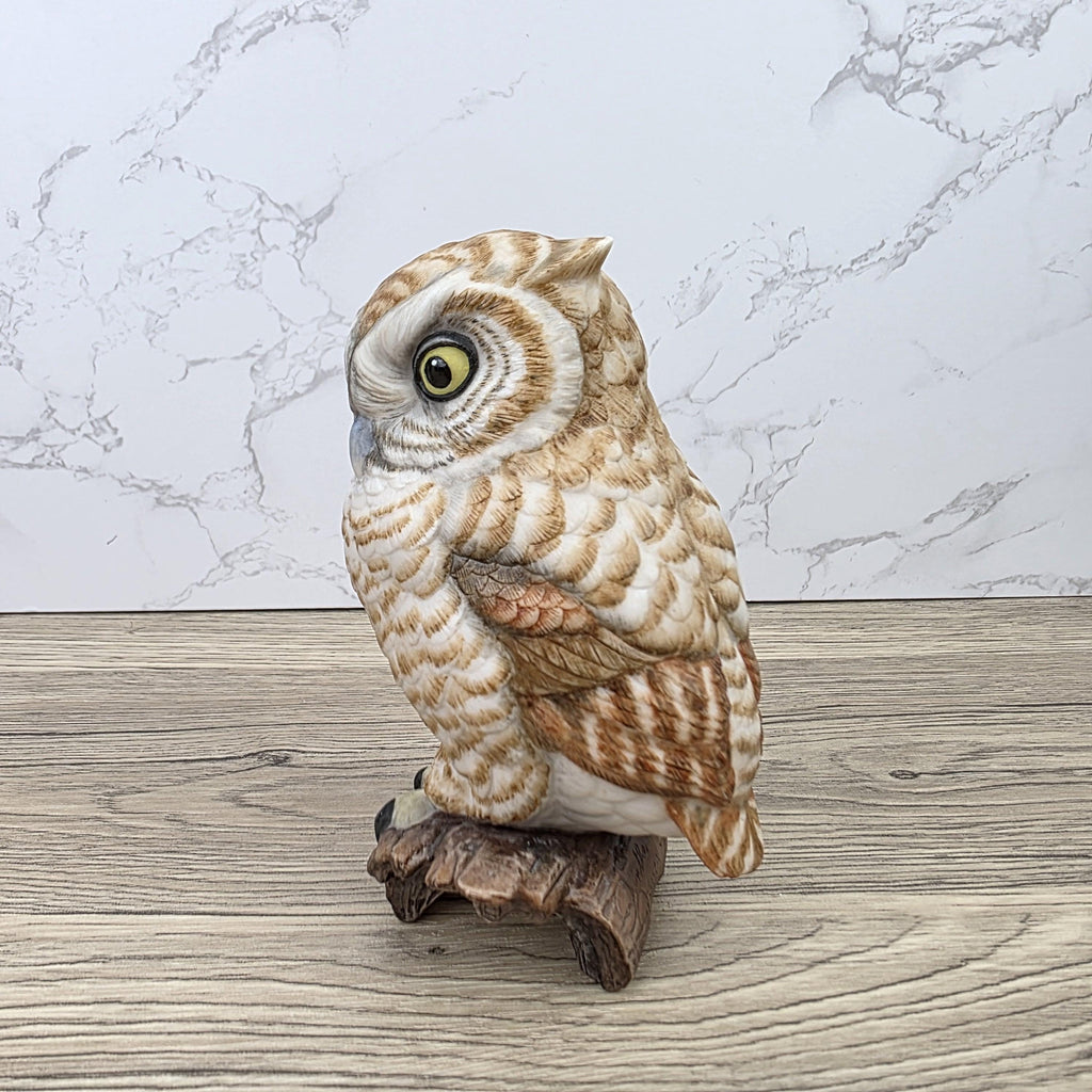 Vintage Goebel Owl Figurine USA Porcelain Wildlife Collectible Hand Painted 1960s Marked Decor