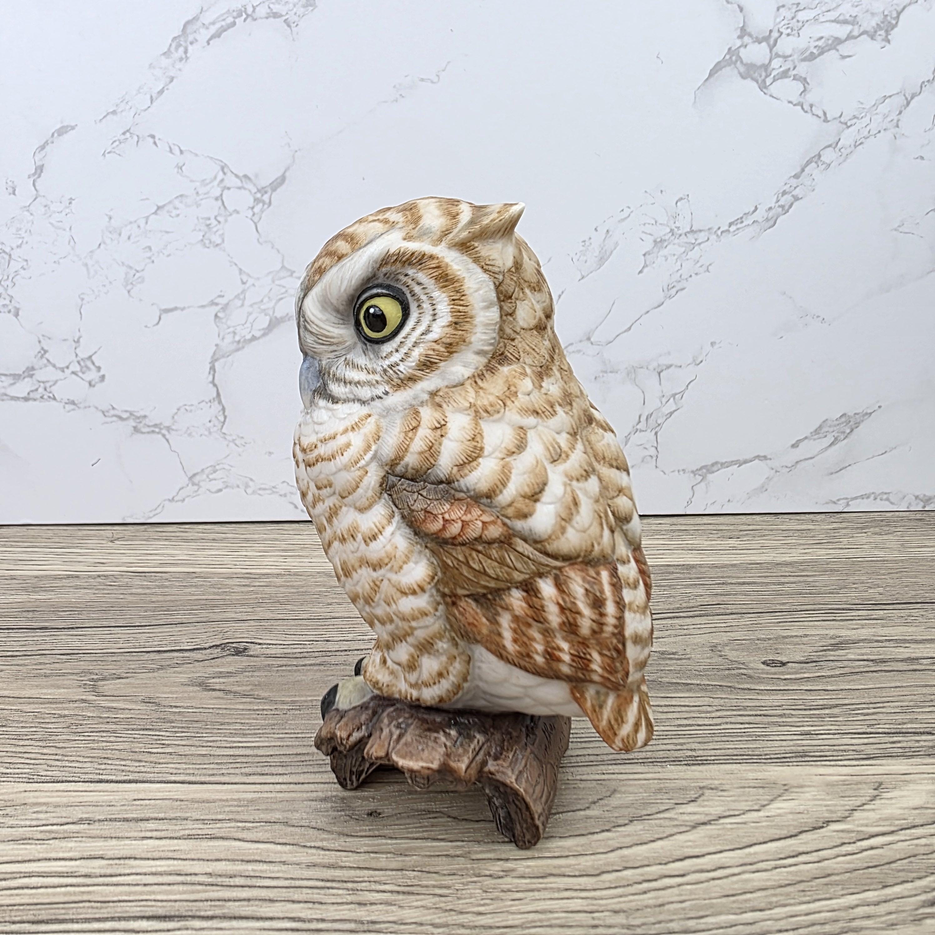 Vintage Goebel Owl Figurine USA Porcelain Wildlife Collectible Hand Painted 1960s Marked Decor