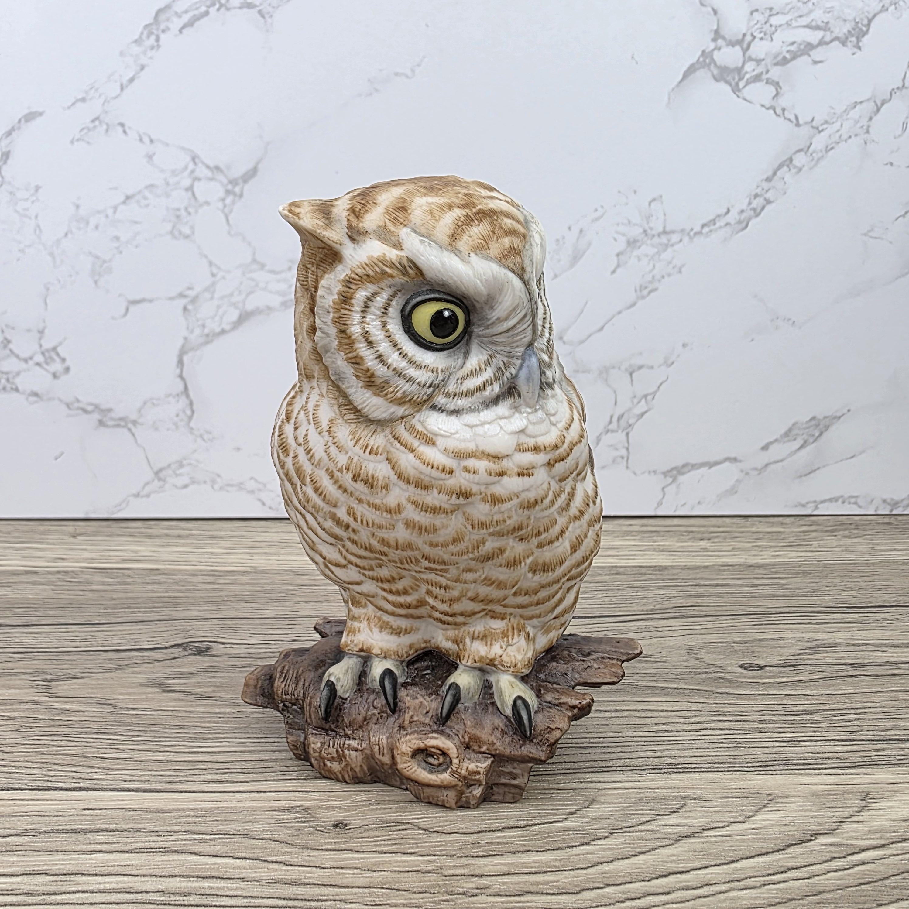Vintage Goebel Owl Figurine USA Porcelain Wildlife Collectible Hand Painted 1960s Marked Decor