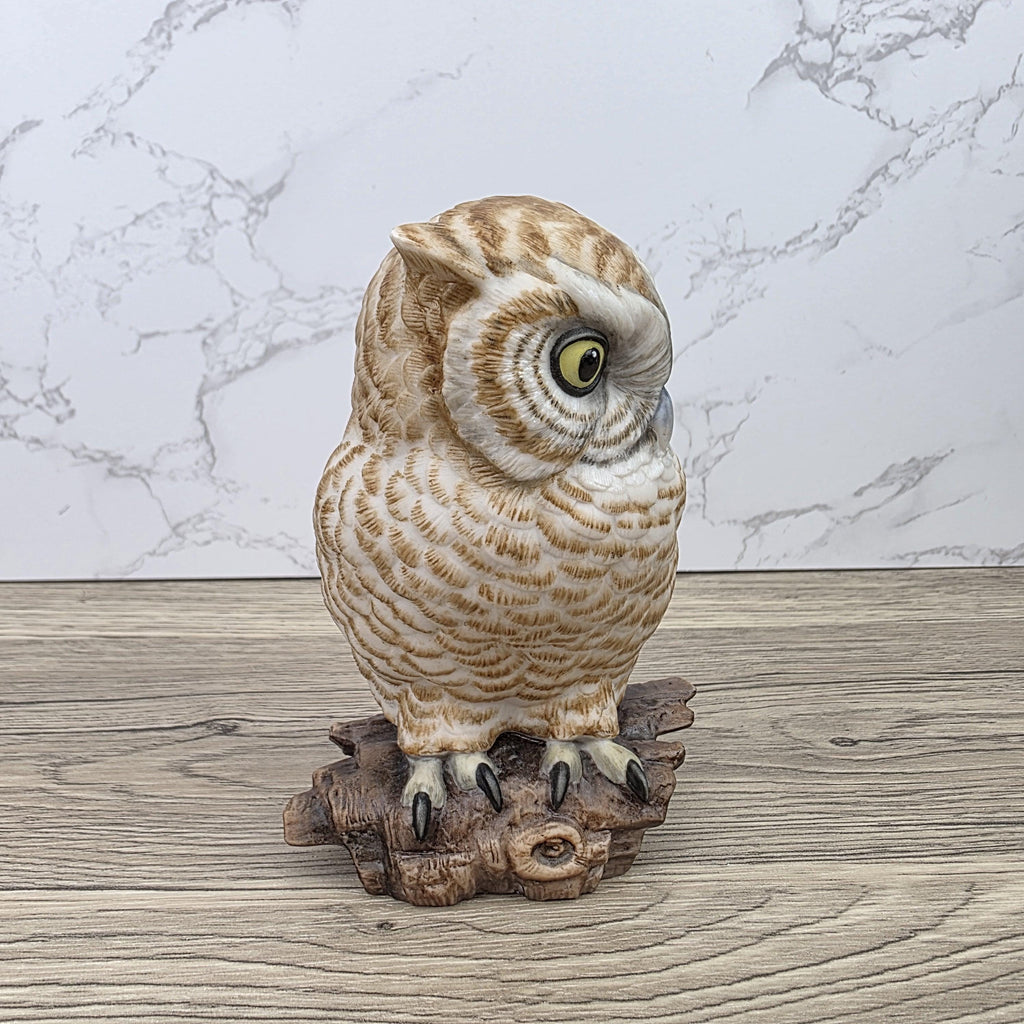 Vintage Goebel Owl Figurine USA Porcelain Wildlife Collectible Hand Painted 1960s Marked Decor
