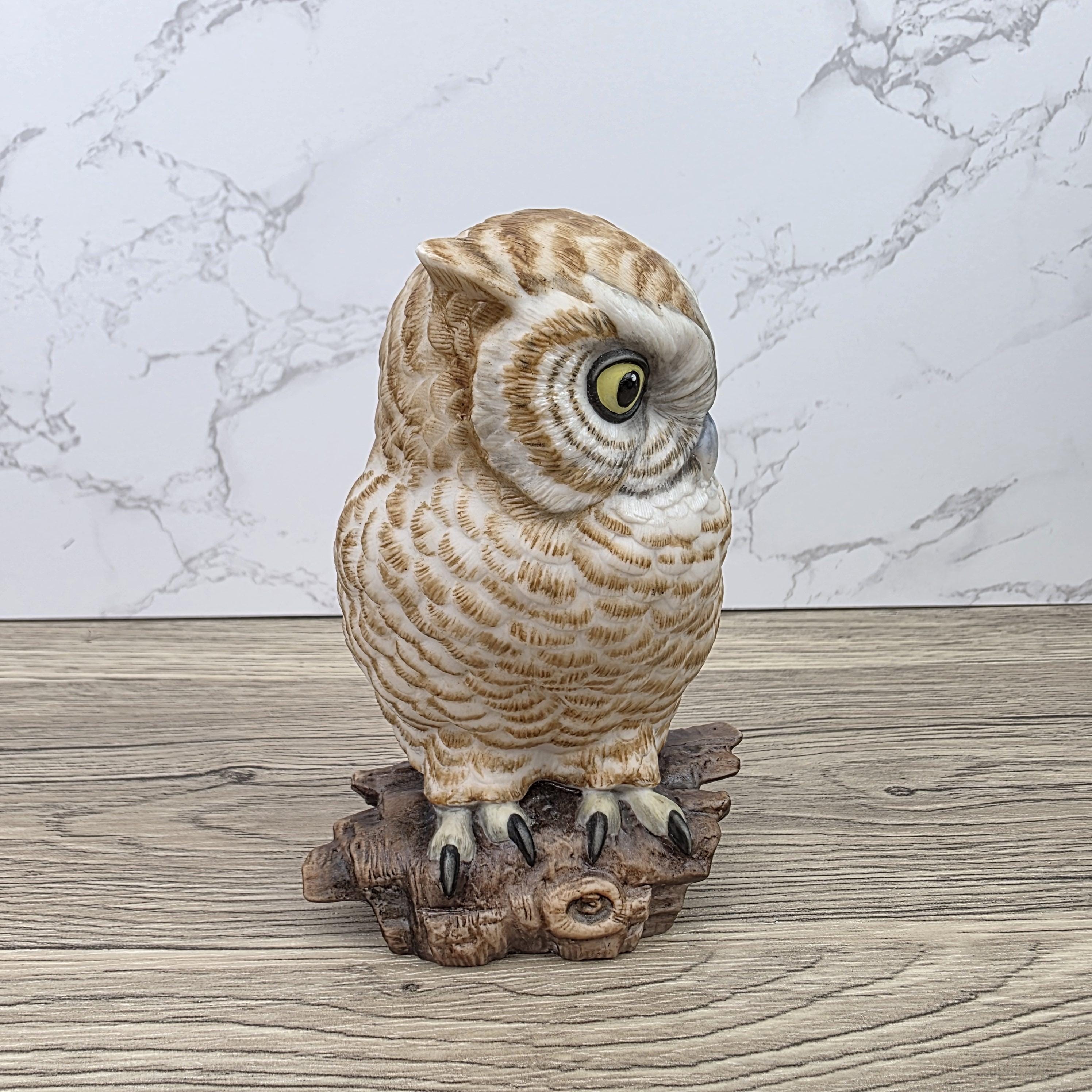 Vintage Goebel Owl Figurine USA Porcelain Wildlife Collectible Hand Painted 1960s Marked Decor