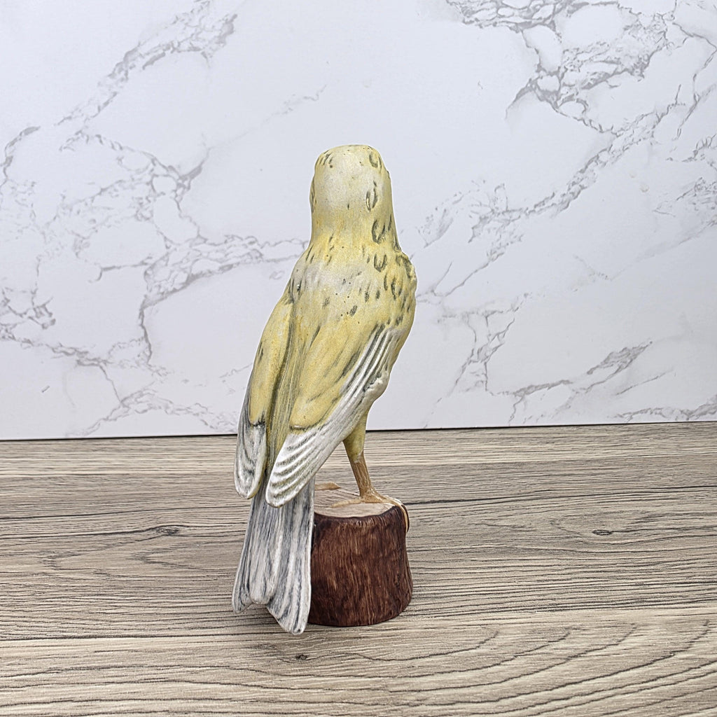 Vintage Goebel Canary Bird Figurine 1973 W Germany | Hummel Porcelain Bird on Wooden Stump Base