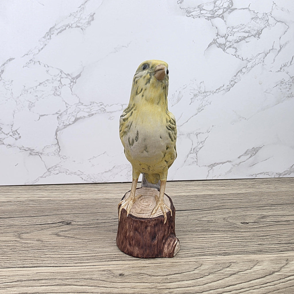 Vintage Goebel Canary Bird Figurine 1973 W Germany | Hummel Porcelain Bird on Wooden Stump Base