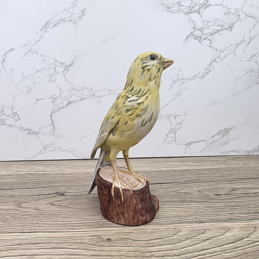 Vintage Goebel Canary Bird Figurine 1973 W Germany | Hummel Porcelain Bird on Wooden Stump Base