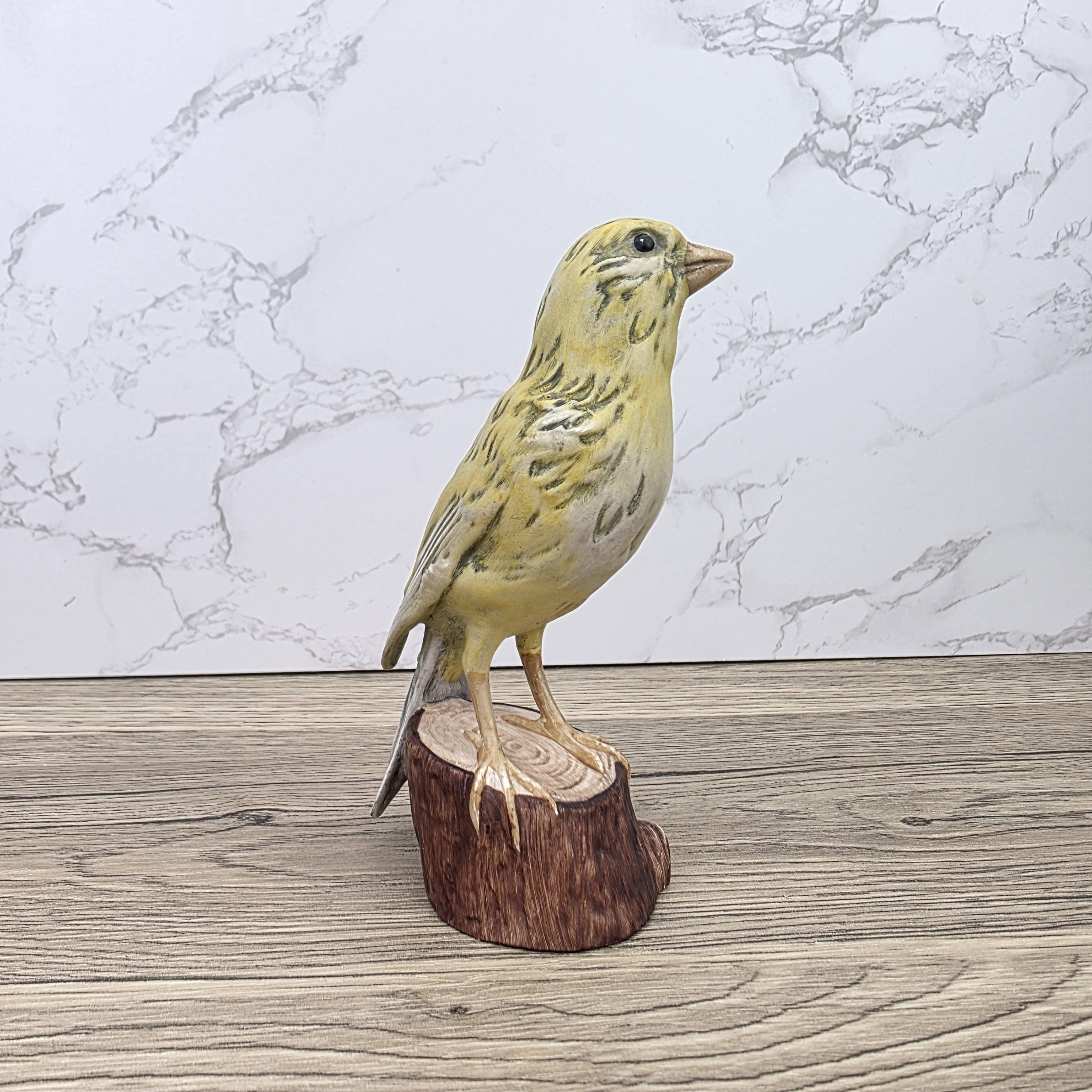 Vintage Goebel Canary Bird Figurine 1973 W Germany | Hummel Porcelain Bird on Wooden Stump Base