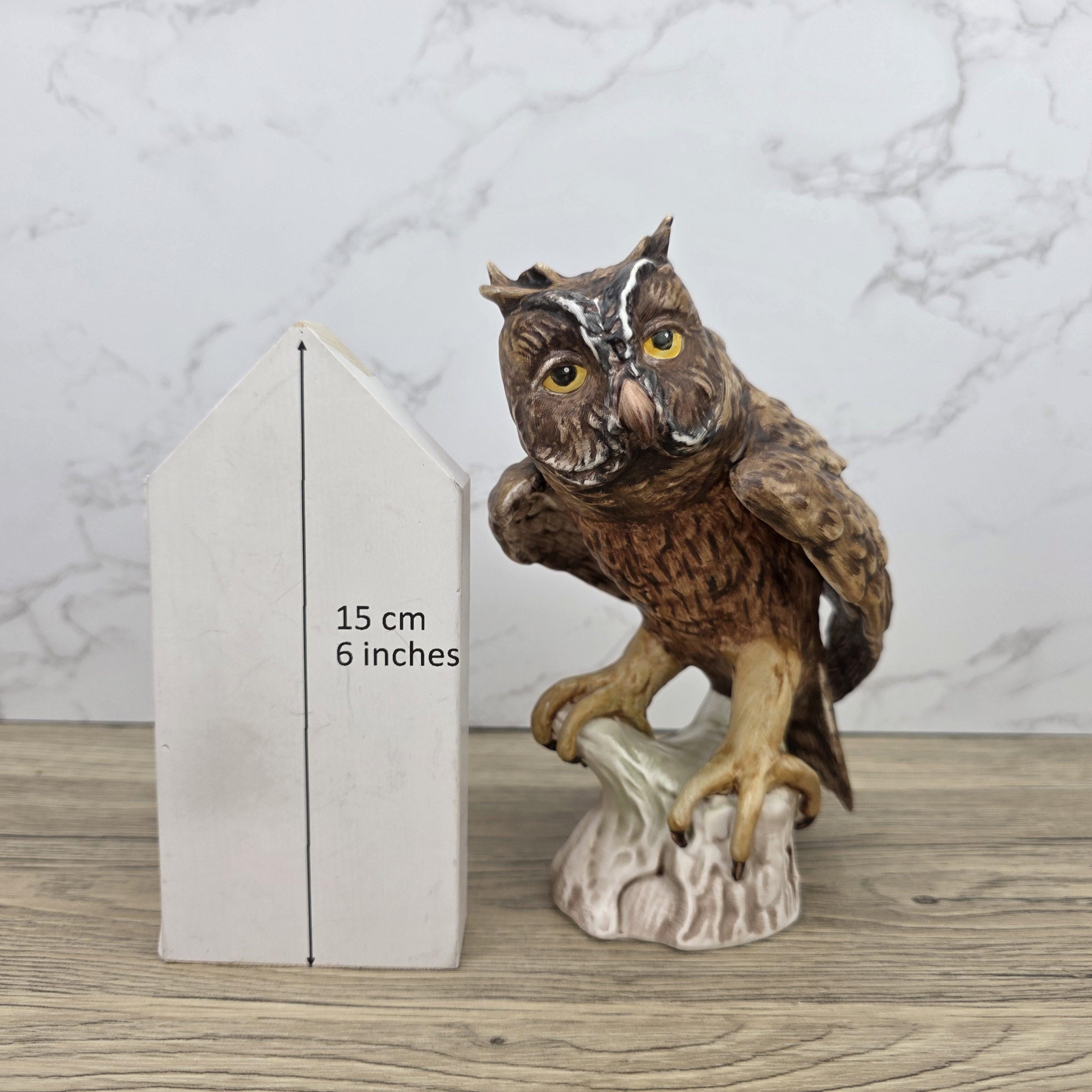 Goebel Owl Figurine CV99 1969 | Hummel W Germany Porcelain Owl on Tree Stump Bird Sculpture