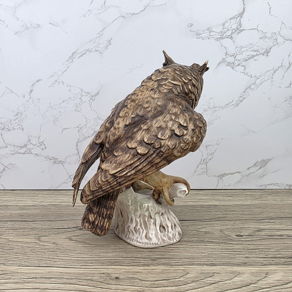 Goebel Owl Figurine CV99 1969 | Hummel W Germany Porcelain Owl on Tree Stump Bird Sculpture