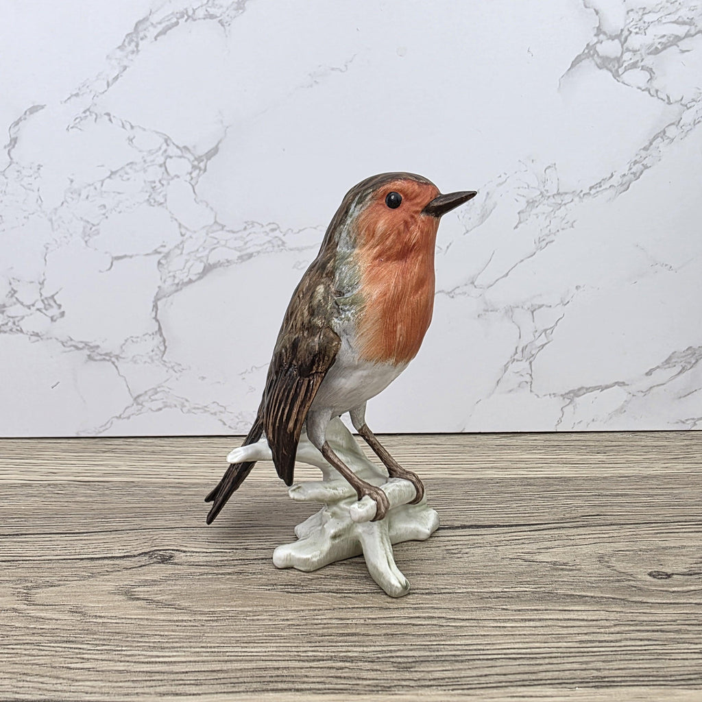 Goebel Robin Bird Figurine Rotkehlchen | Hummel W Germany Porcelain Songbird on Branch Base Sculpture