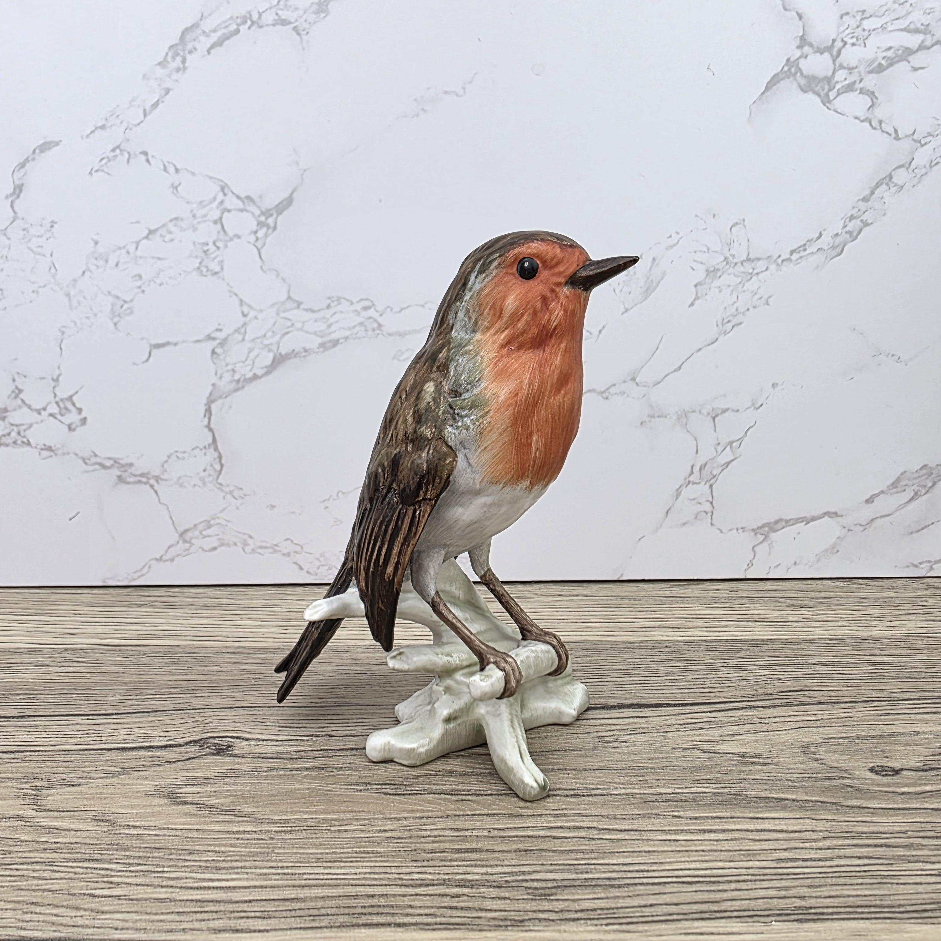 Goebel Robin Bird Figurine Rotkehlchen | Hummel W Germany Porcelain Songbird on Branch Base Sculpture