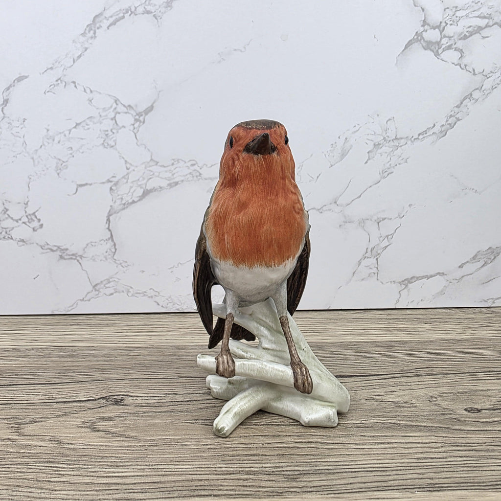 Goebel Robin Bird Figurine Rotkehlchen | Hummel W Germany Porcelain Songbird on Branch Base Sculpture