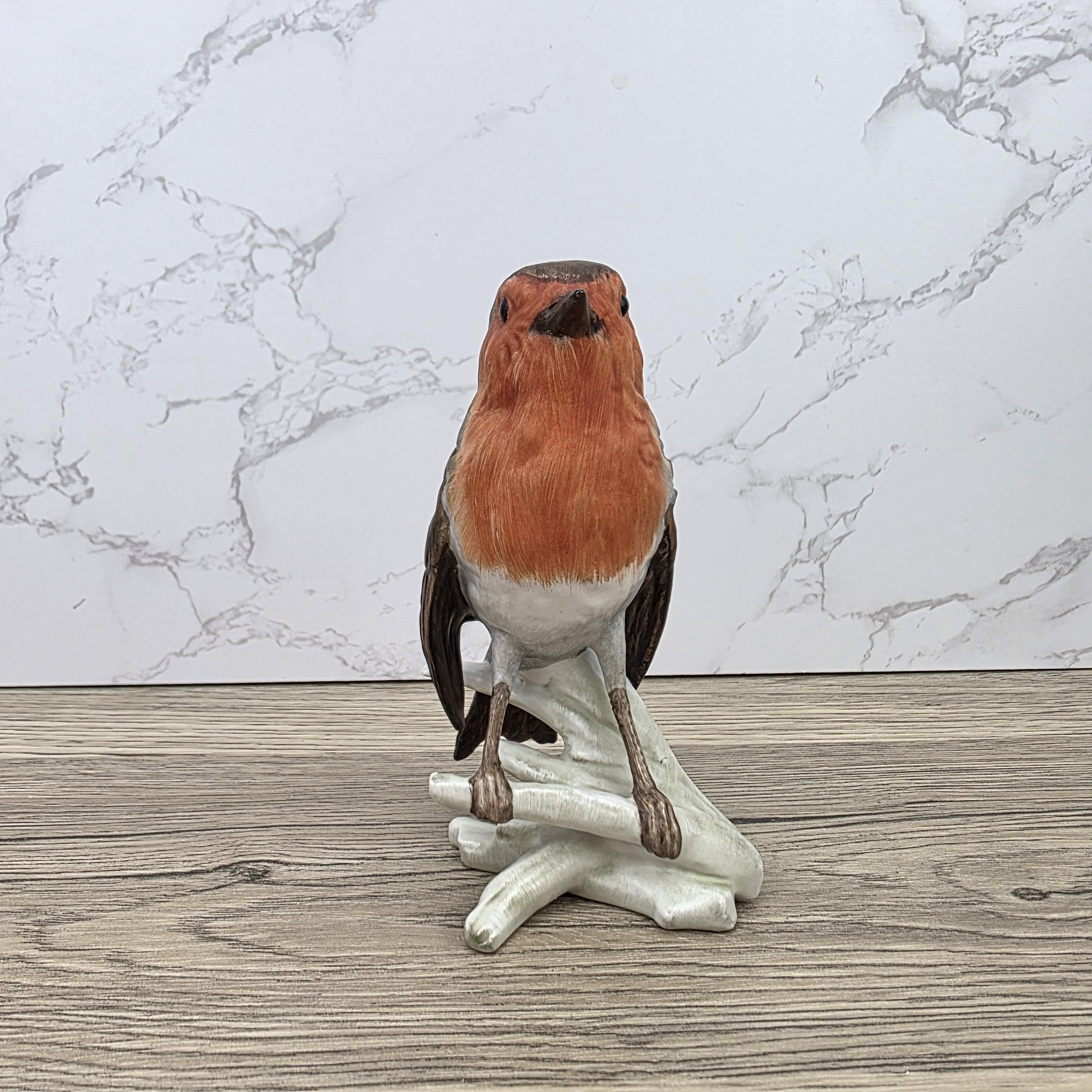 Goebel Robin Bird Figurine Rotkehlchen | Hummel W Germany Porcelain Songbird on Branch Base Sculpture