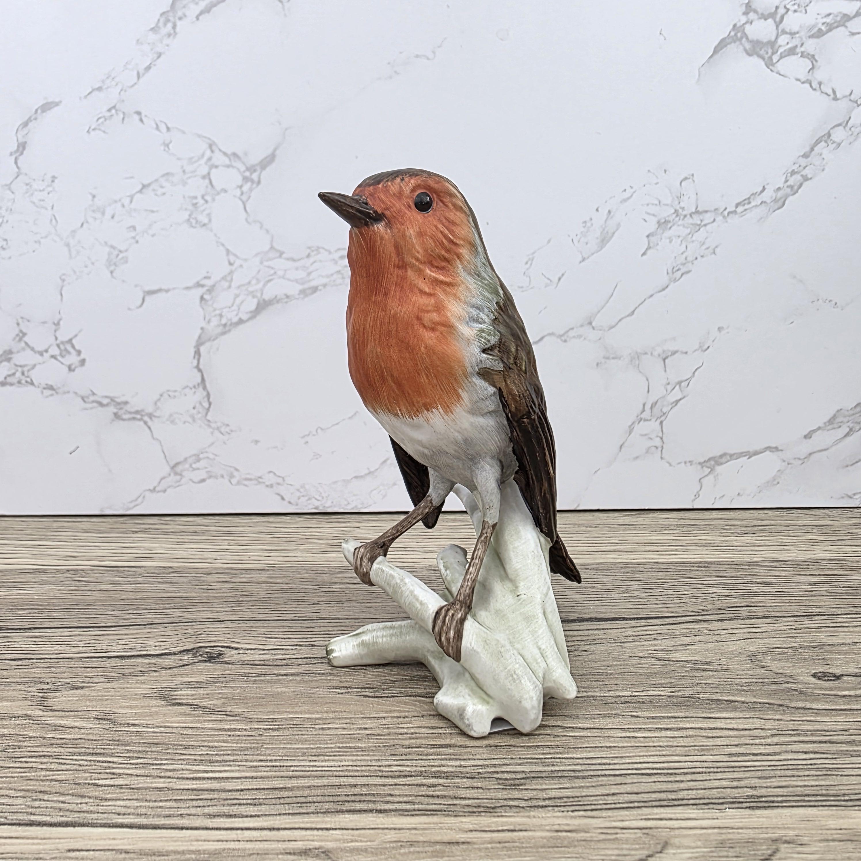 Goebel Robin Bird Figurine Rotkehlchen | Hummel W Germany Porcelain Songbird on Branch Base Sculpture