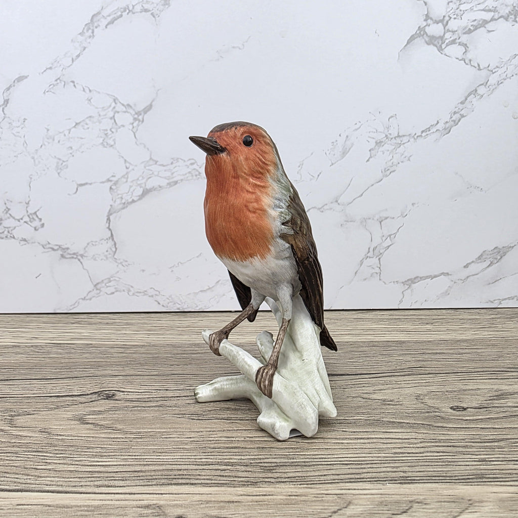 Goebel Robin Bird Figurine Rotkehlchen | Hummel W Germany Porcelain Songbird on Branch Base Sculpture