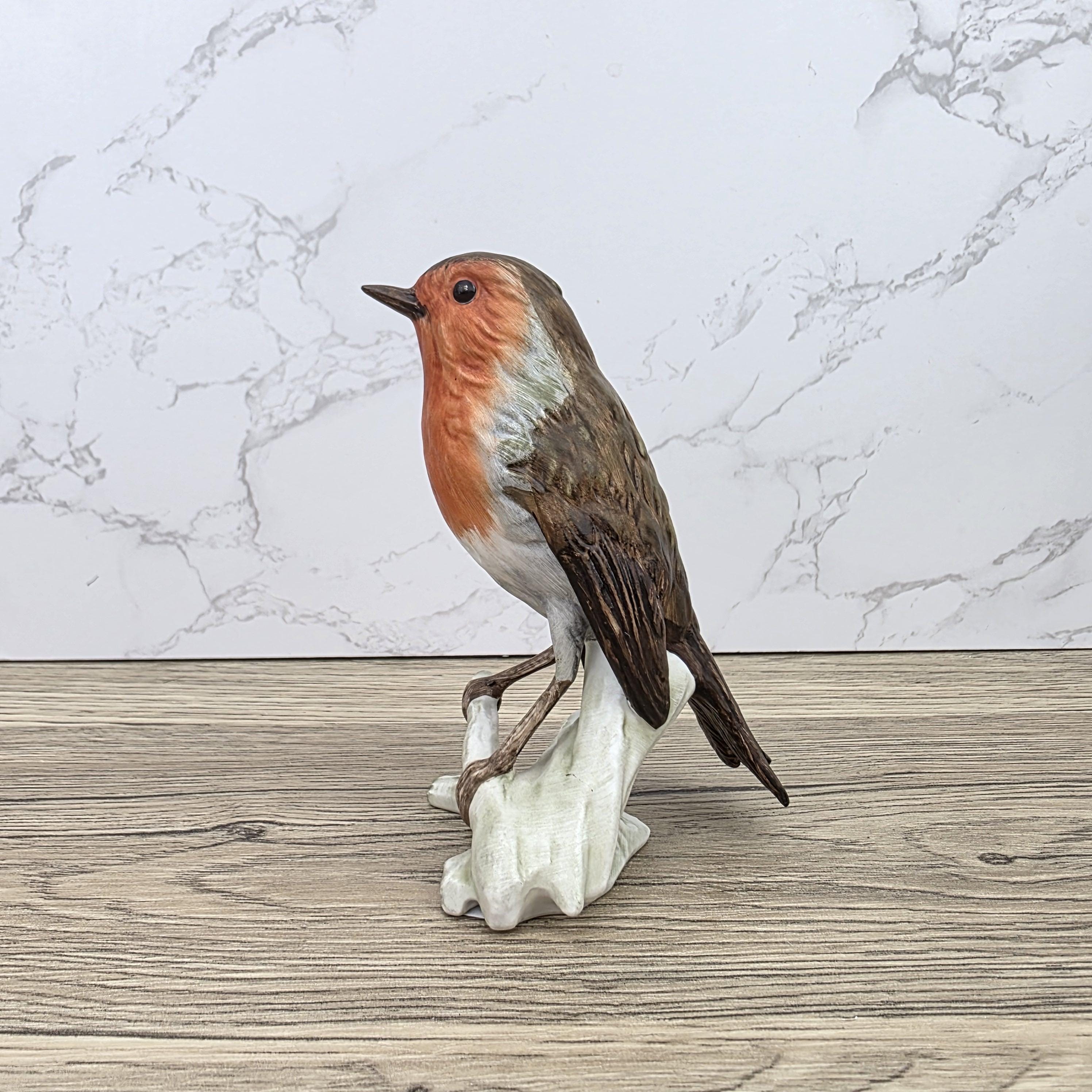 Goebel Robin Bird Figurine Rotkehlchen | Hummel W Germany Porcelain Songbird on Branch Base Sculpture