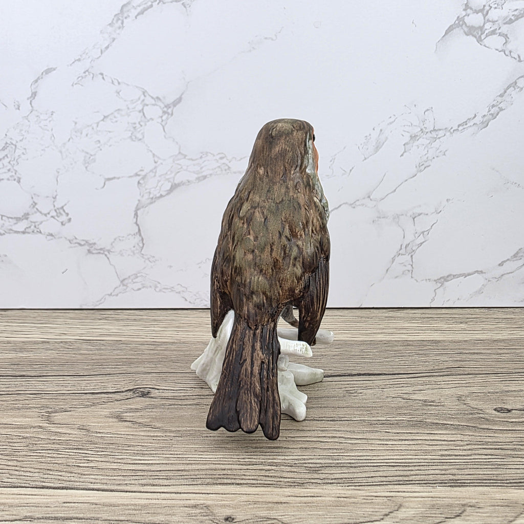 Goebel Robin Bird Figurine Rotkehlchen | Hummel W Germany Porcelain Songbird on Branch Base Sculpture