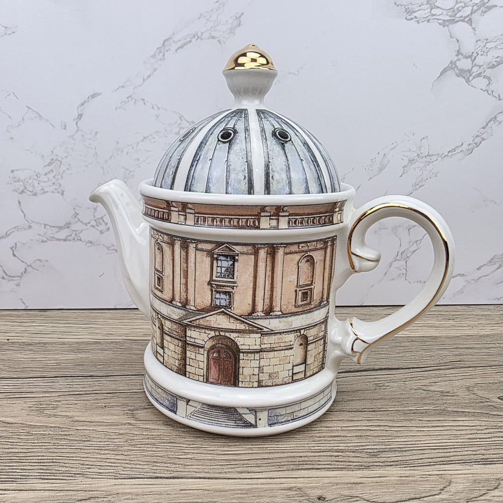 Vintage Architectural Ceramic Teapot | Radcliffe Camera Design | Past Times England Collectible Oxford Landmark