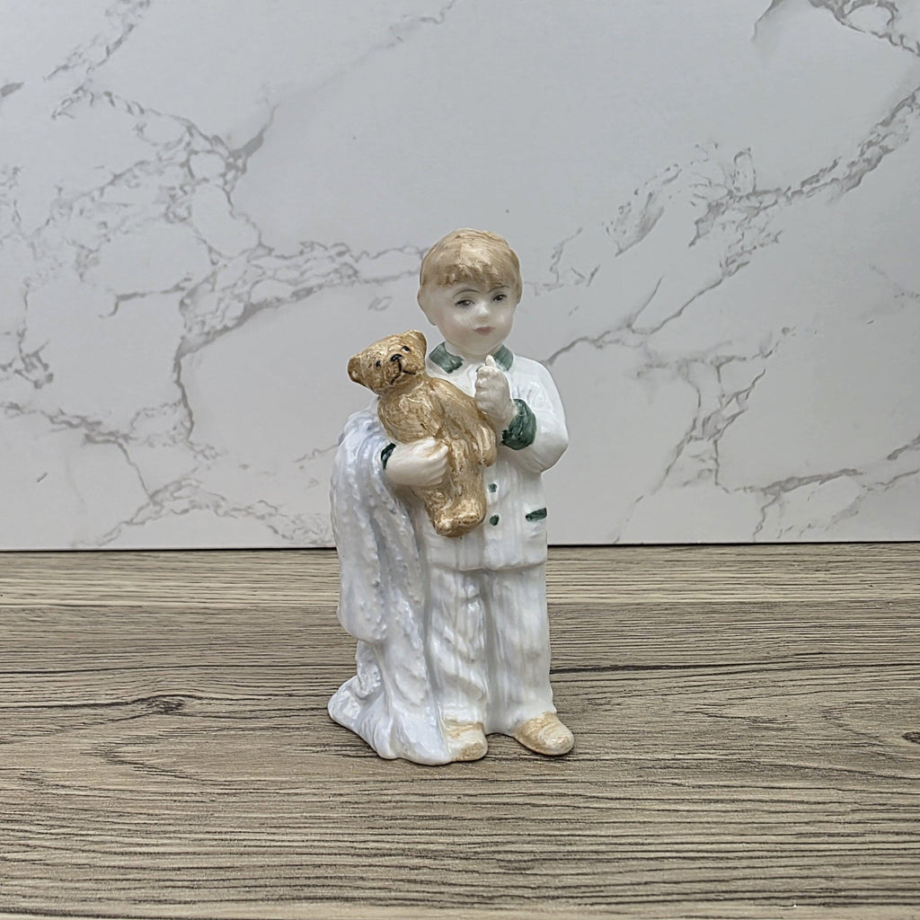 Vintage Royal Doulton Sleepy Head HN3761 Porcelain Child Figurine Hand Decorated England 1985 Collectible