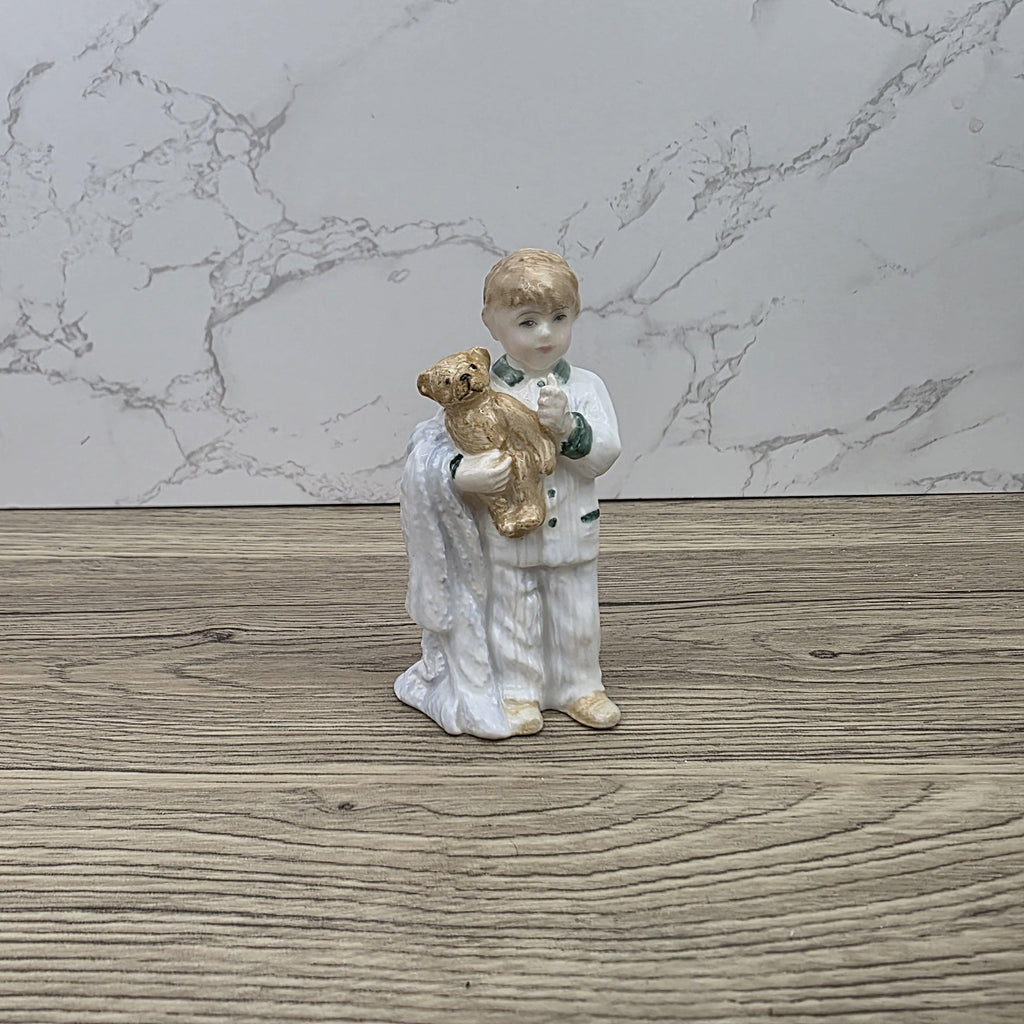 Vintage Royal Doulton Sleepy Head HN3761 Porcelain Child Figurine Hand Decorated England 1985 Collectible
