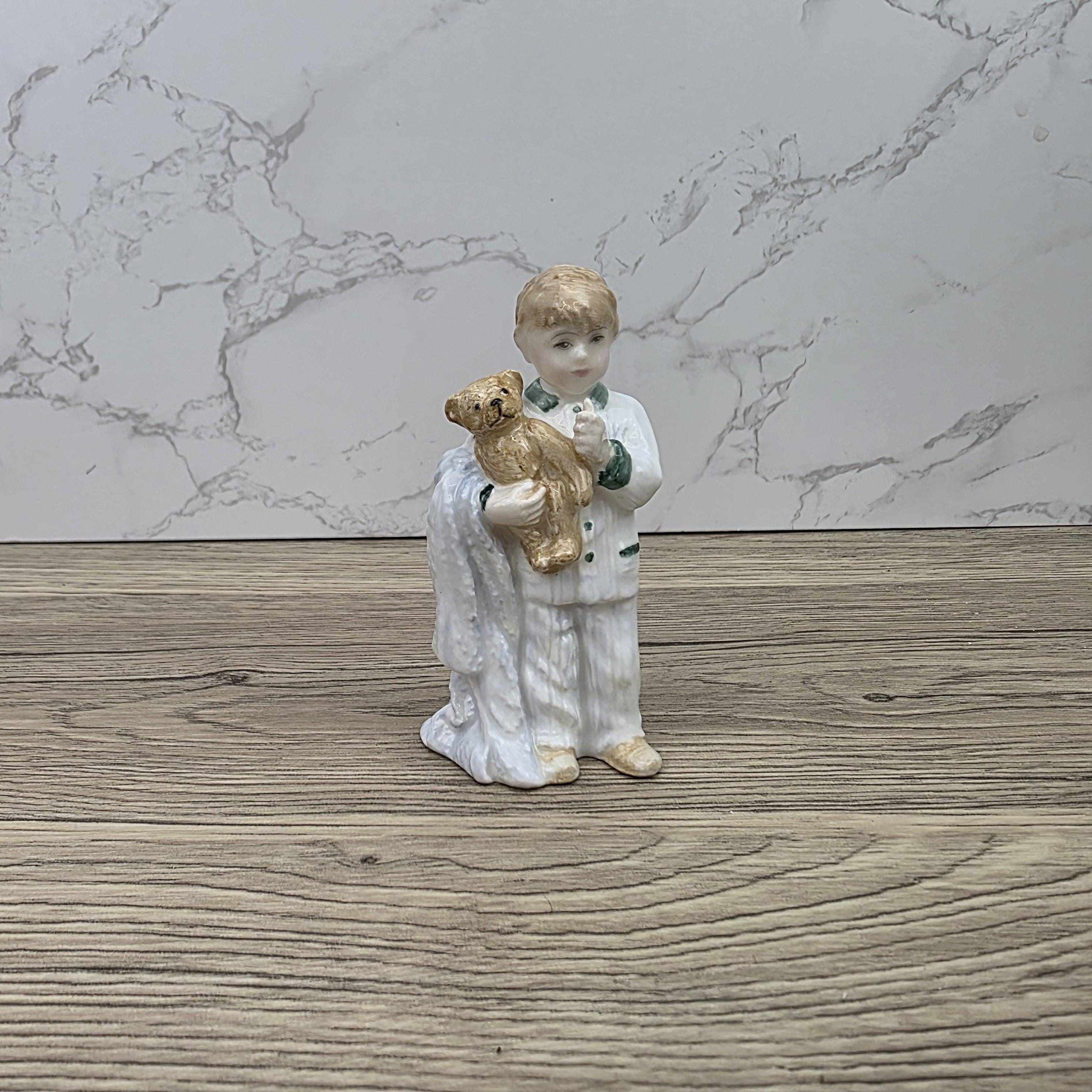 Vintage Royal Doulton Sleepy Head HN3761 Porcelain Child Figurine Hand Decorated England 1985 Collectible