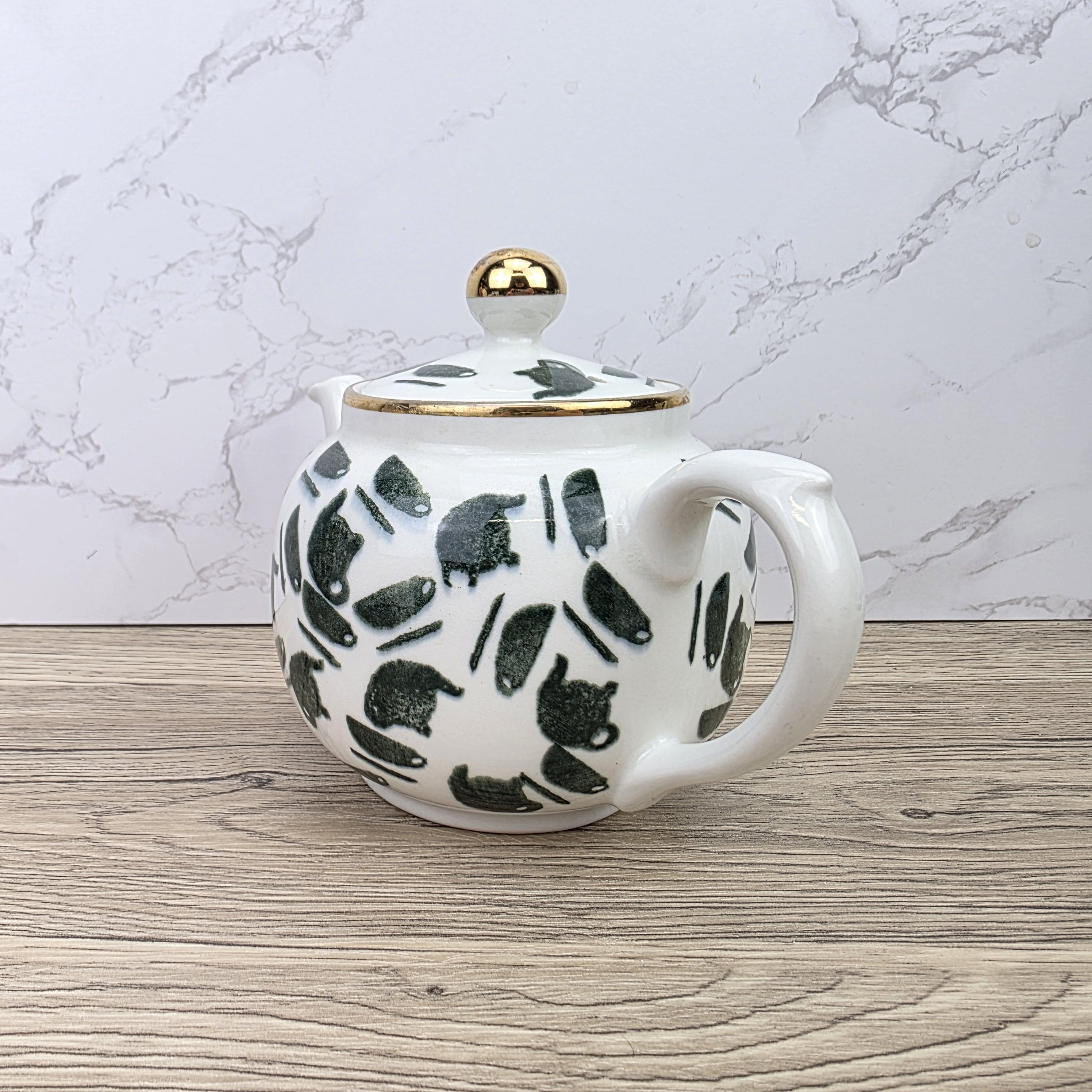 Ceramic Teapot Green Pattern by Price Kensington English Pottery Vintage Tableware Collectible Home Decor