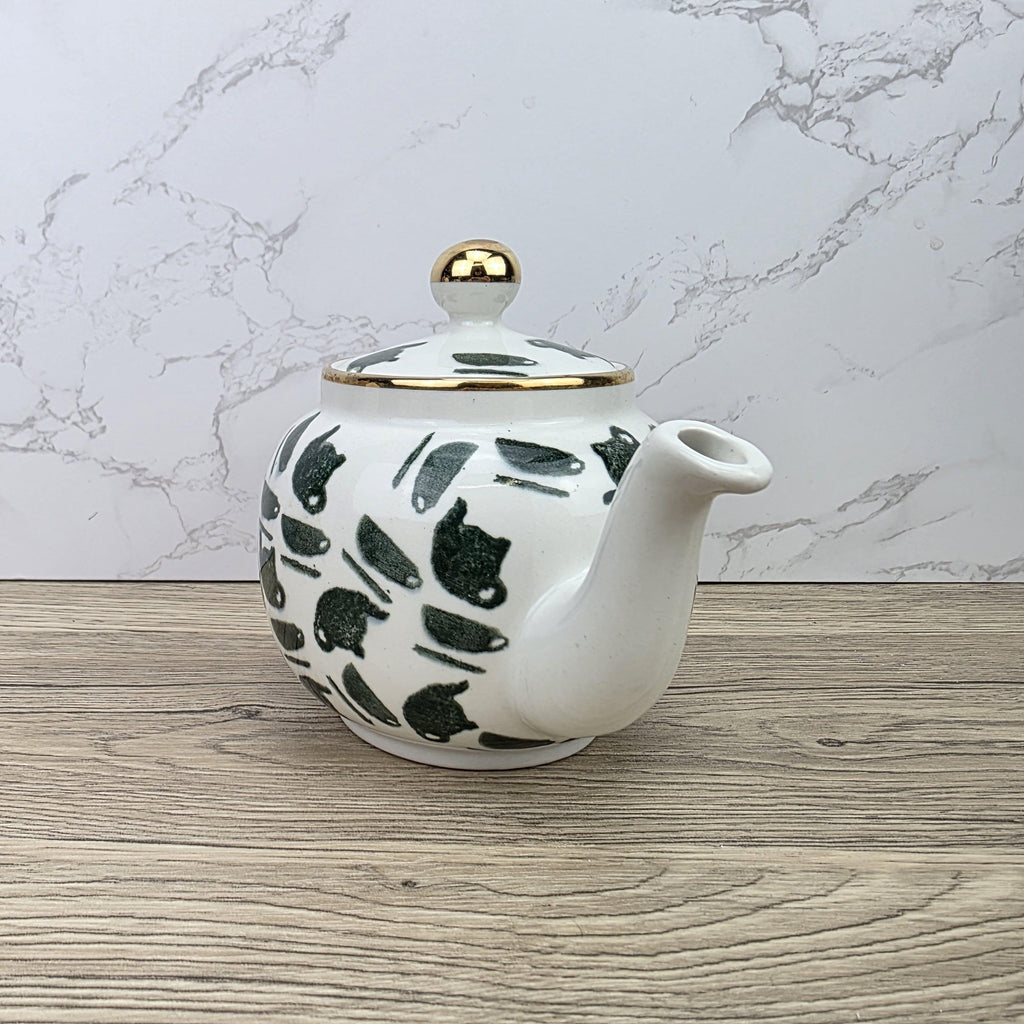Ceramic Teapot Green Pattern by Price Kensington English Pottery Vintage Tableware Collectible Home Decor