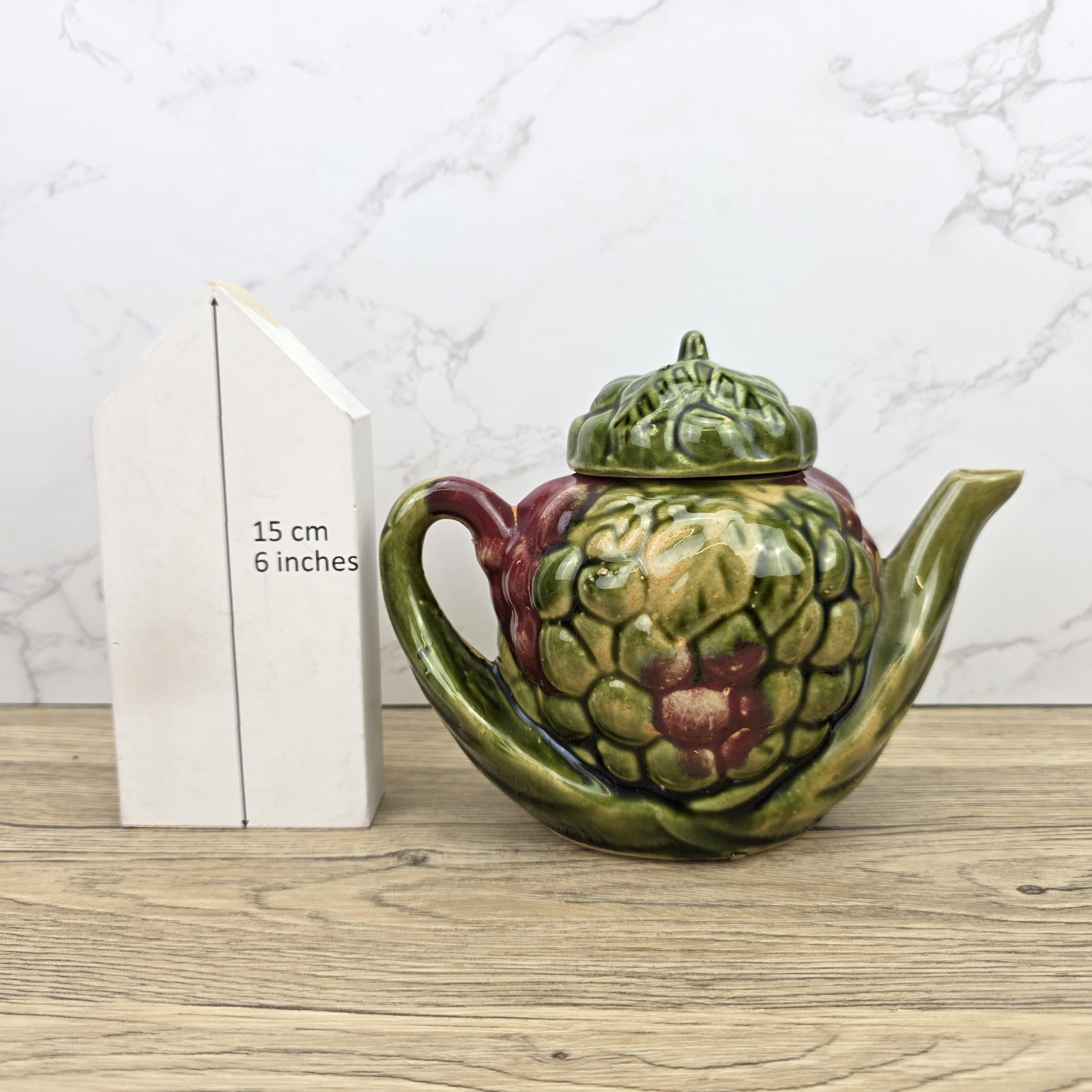 Ceramic Grape Teapot Vintage English Pottery Majolica Style Decorative Tableware Collectible Kitchen Display