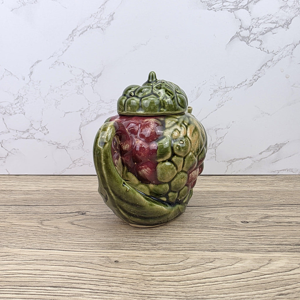 Ceramic Grape Teapot Vintage English Pottery Majolica Style Decorative Tableware Collectible Kitchen Display