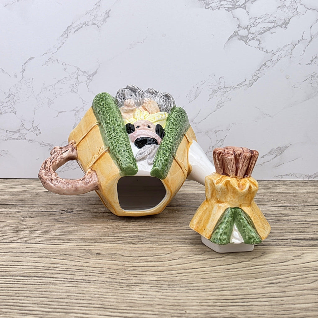 Figurative Tent Teapot Folk Art Ceramic Decorative Collectible Display Piece Vintage Style Ornamental