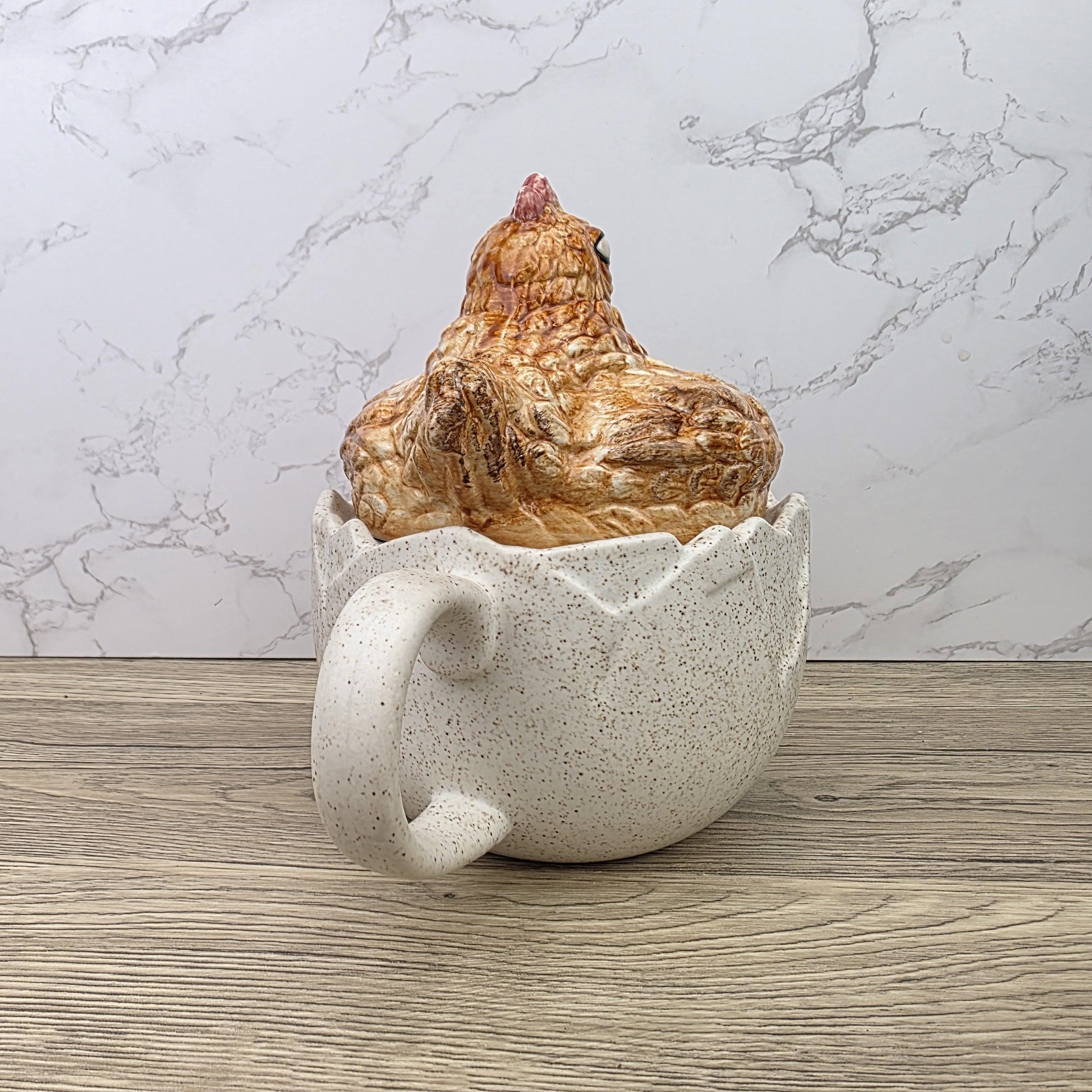 Ceramic Chicken Teapot Figurine Vintage Hen Novelty Tea Pot Country Kitchen Collectible Mid Century