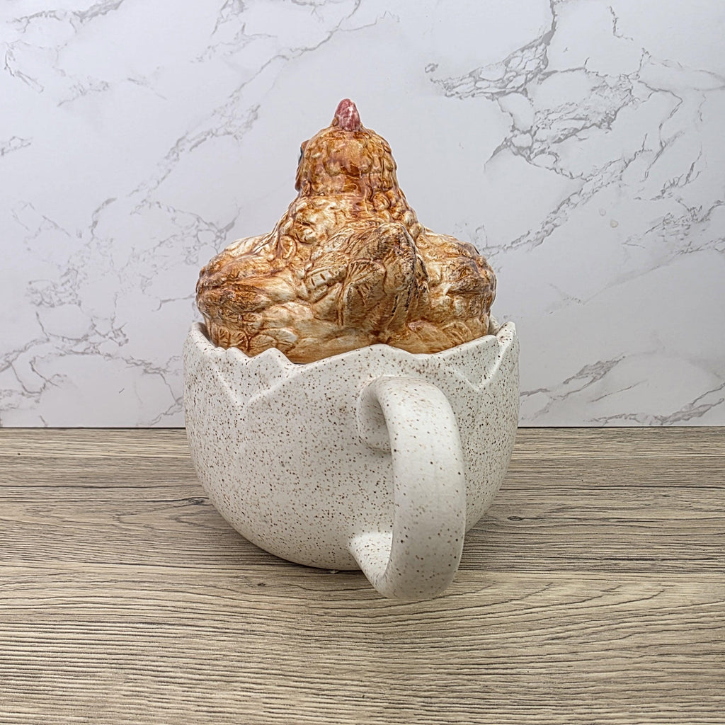 Ceramic Chicken Teapot Figurine Vintage Hen Novelty Tea Pot Country Kitchen Collectible Mid Century