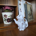 Ceramic Dog Teapot White Animal Teapot Vintage Kitchen Decor Collectible Novelty Teaware Display Piece