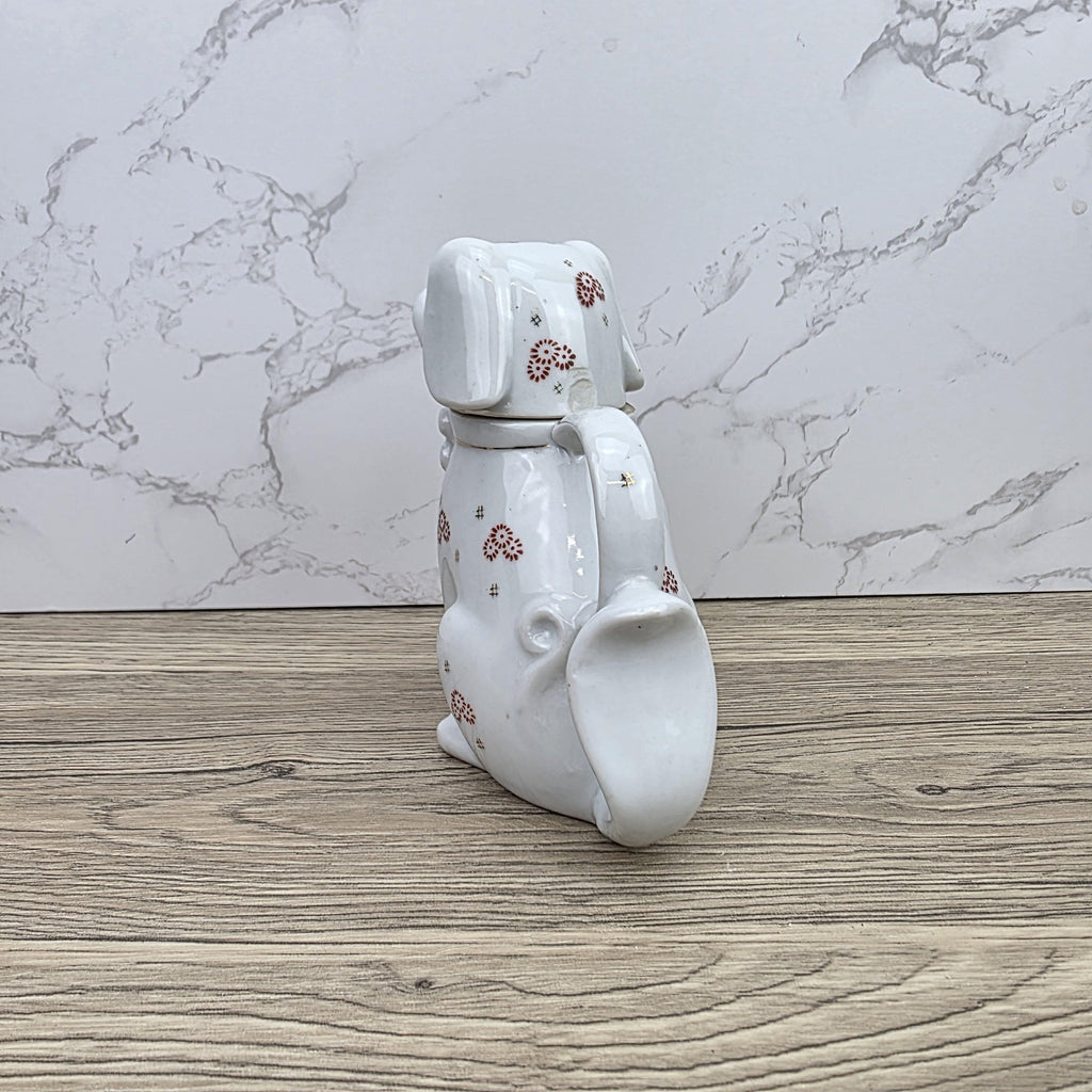 Ceramic Dog Teapot White Animal Teapot Vintage Kitchen Decor Collectible Novelty Teaware Display Piece