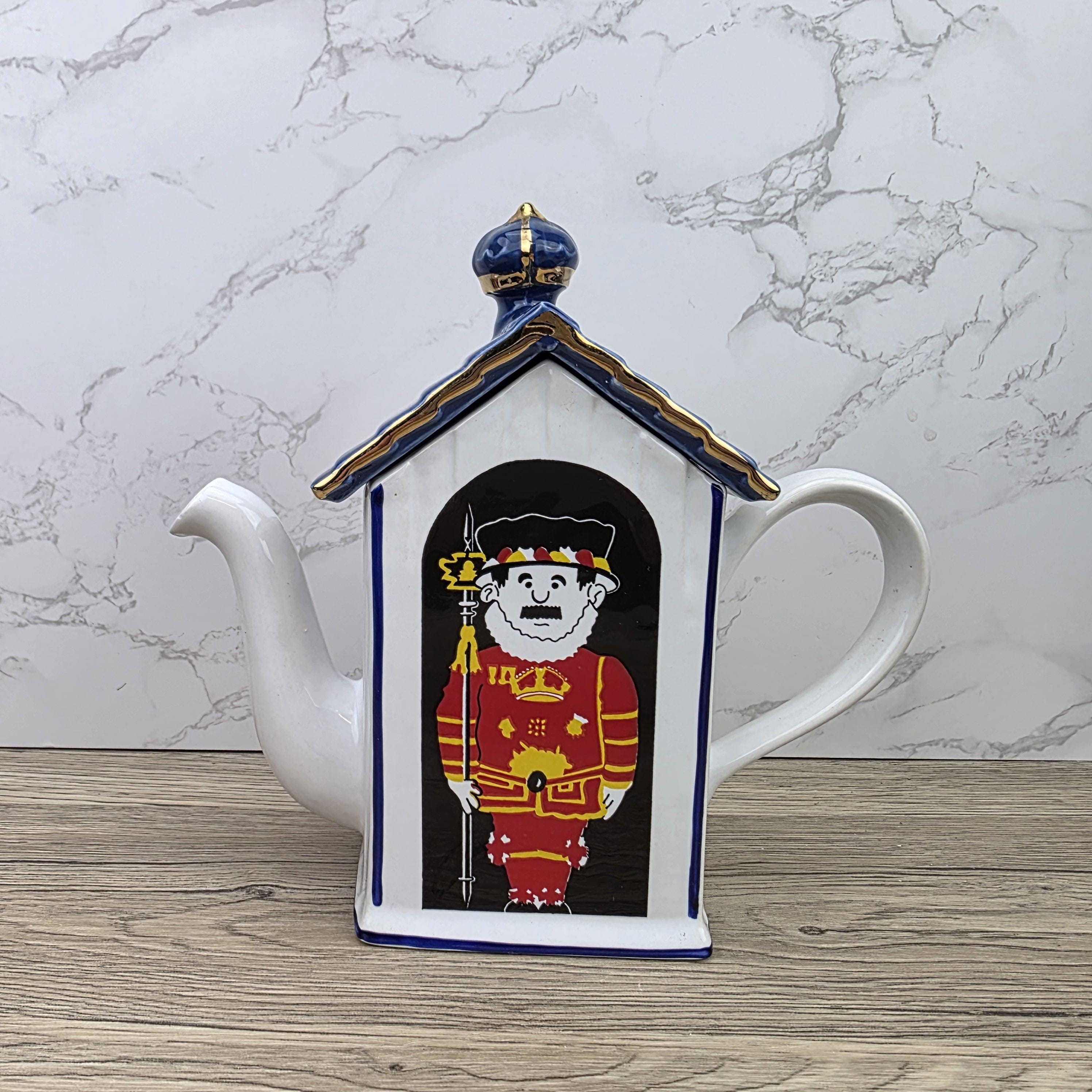 House Shaped Teapot Price Kensington Made in England | Cottage Design | Blue Ceramic Tea Pot